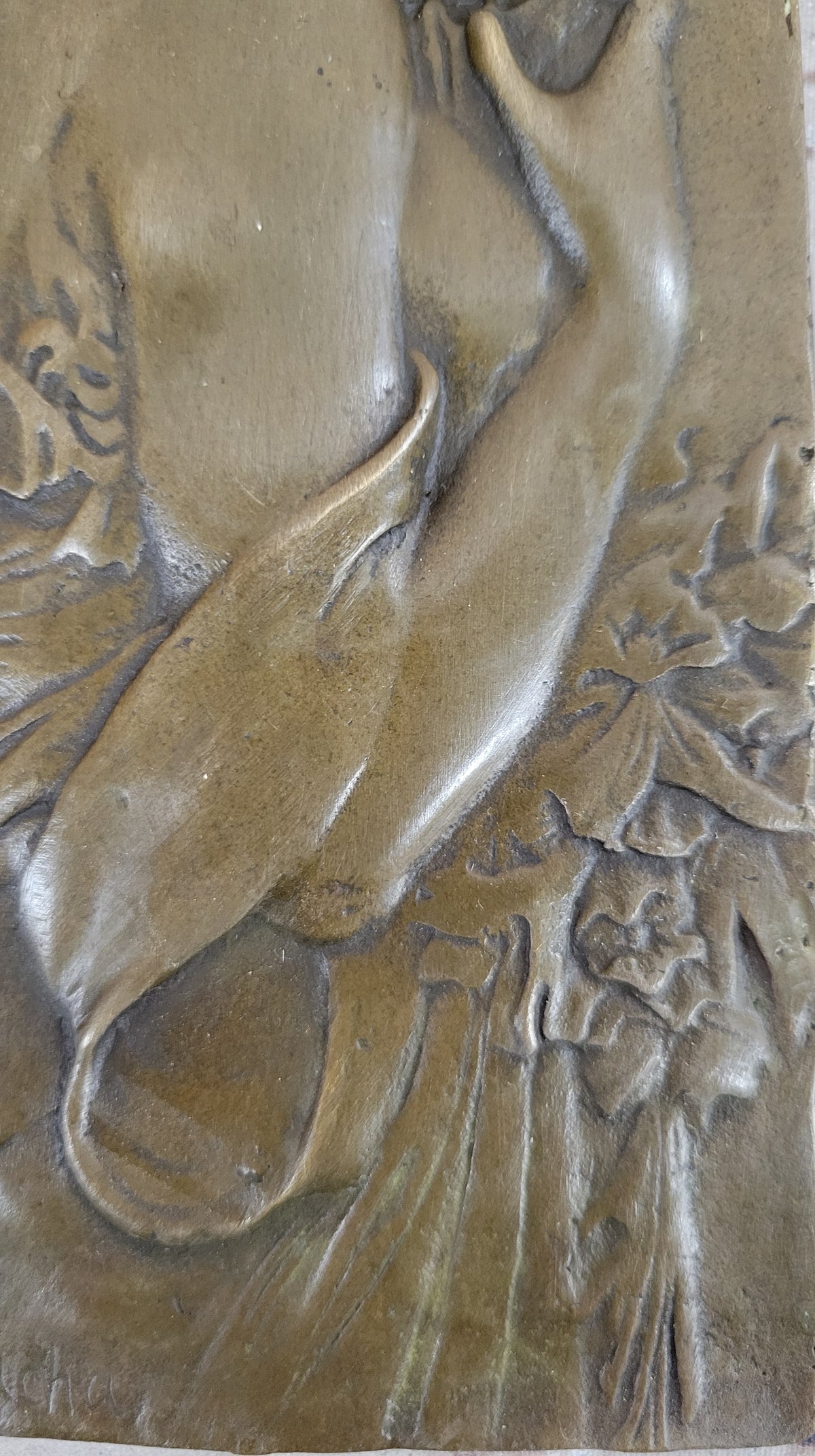 Vintage Signed Bronze Art Decor Relief Made in Spain Award Trophy Collector