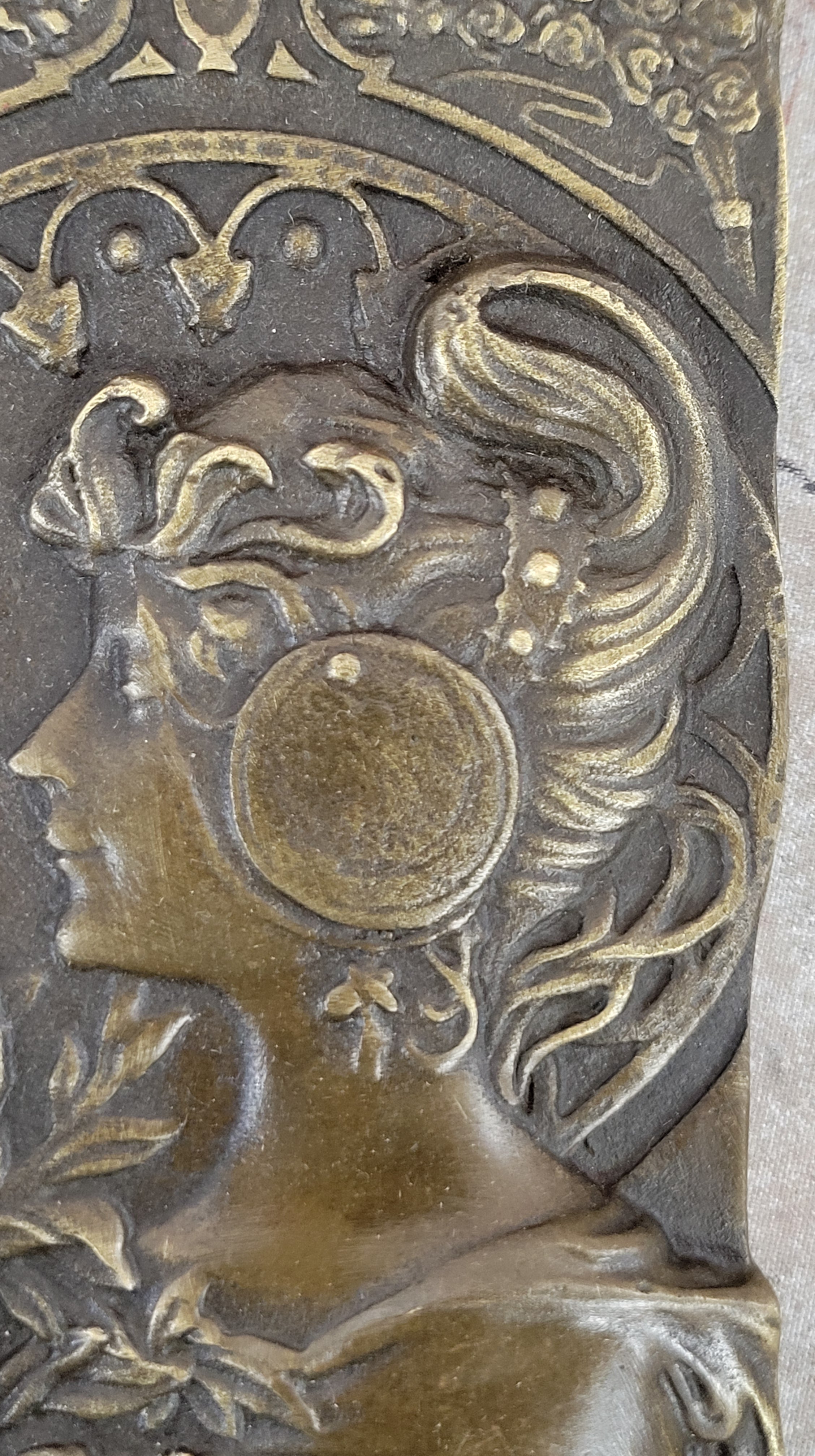 Vintage Signed Bronze Art Deco Bas Relief Made in Spain Award Trophy Collector