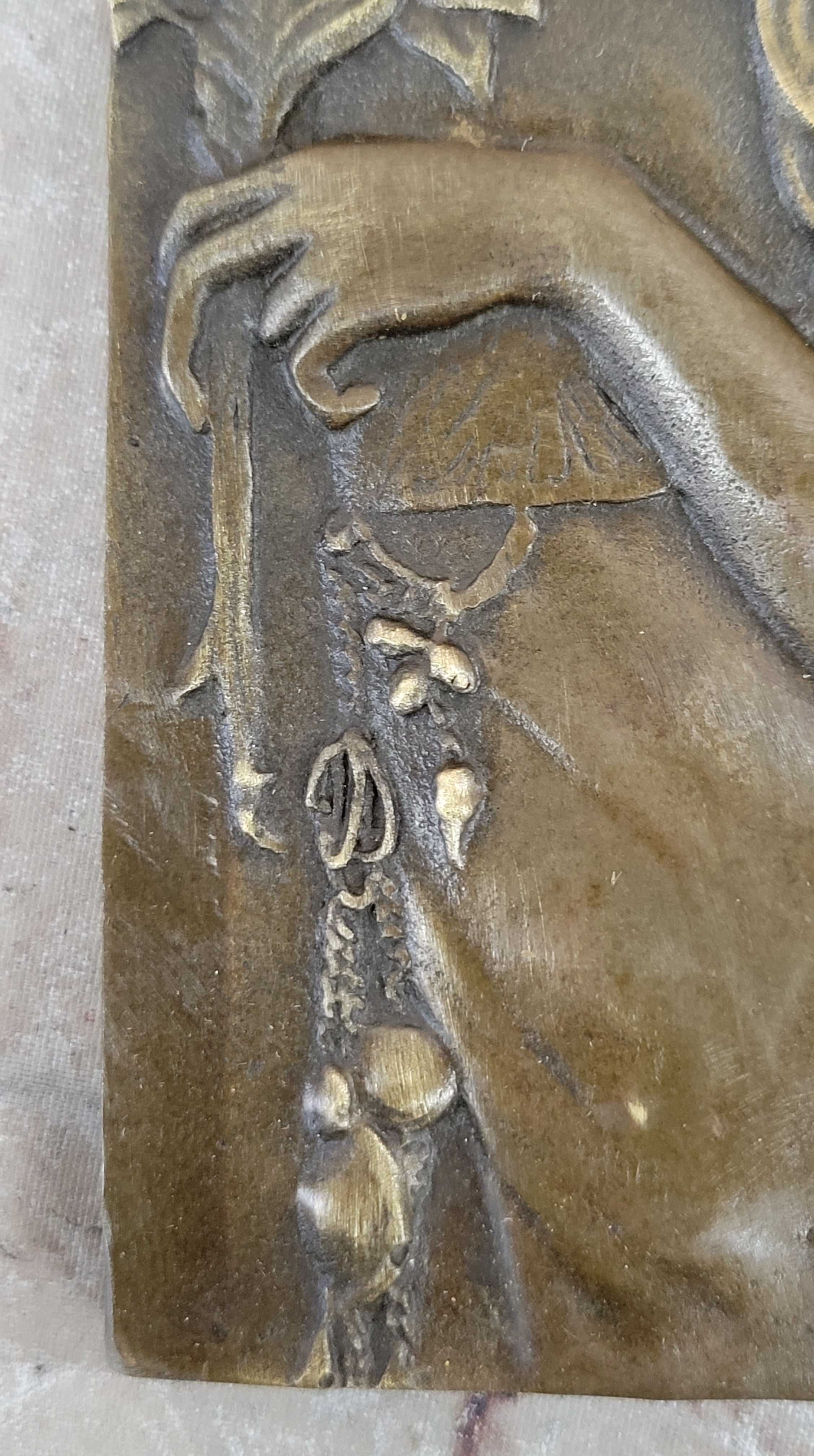 Vintage Signed Bronze Art Deco Bas Relief Made in Spain Award Trophy Collector