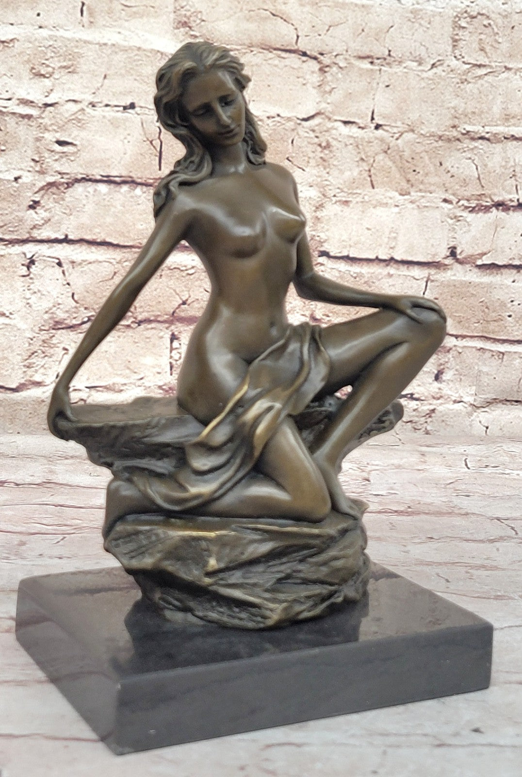 Nude Bronze Female Figurine Statue Naked Sexy Erotic Woman Lady Sculpture Figure