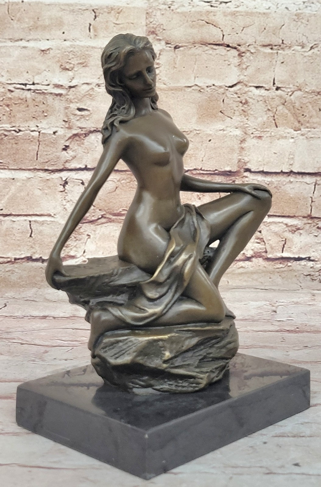 Nude Bronze Female Figurine Statue Naked Sexy Erotic Woman Lady Sculpture Figure