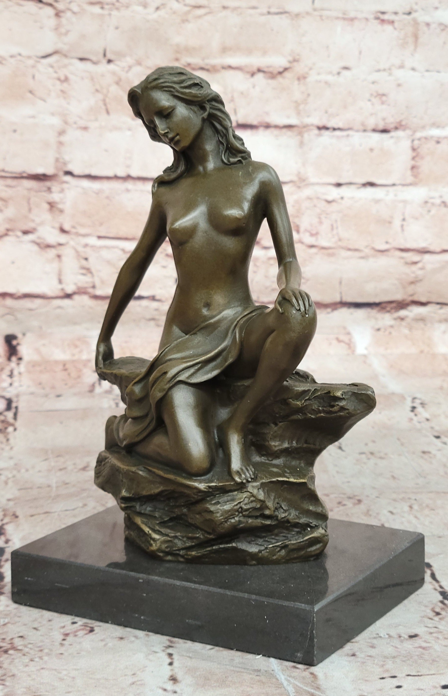 Nude Bronze Female Figurine Statue Naked Sexy Erotic Woman Lady Sculpture Figure