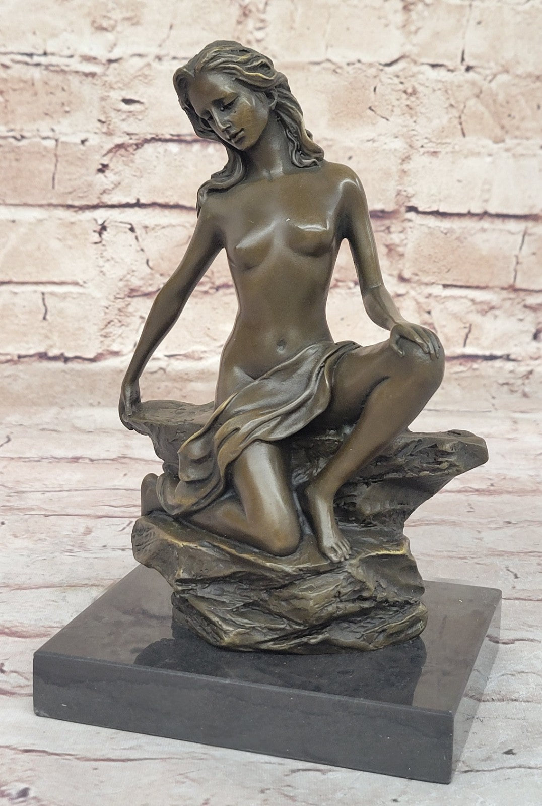 Nude Bronze Female Figurine Statue Naked Sexy Erotic Woman Lady Sculpture Figure