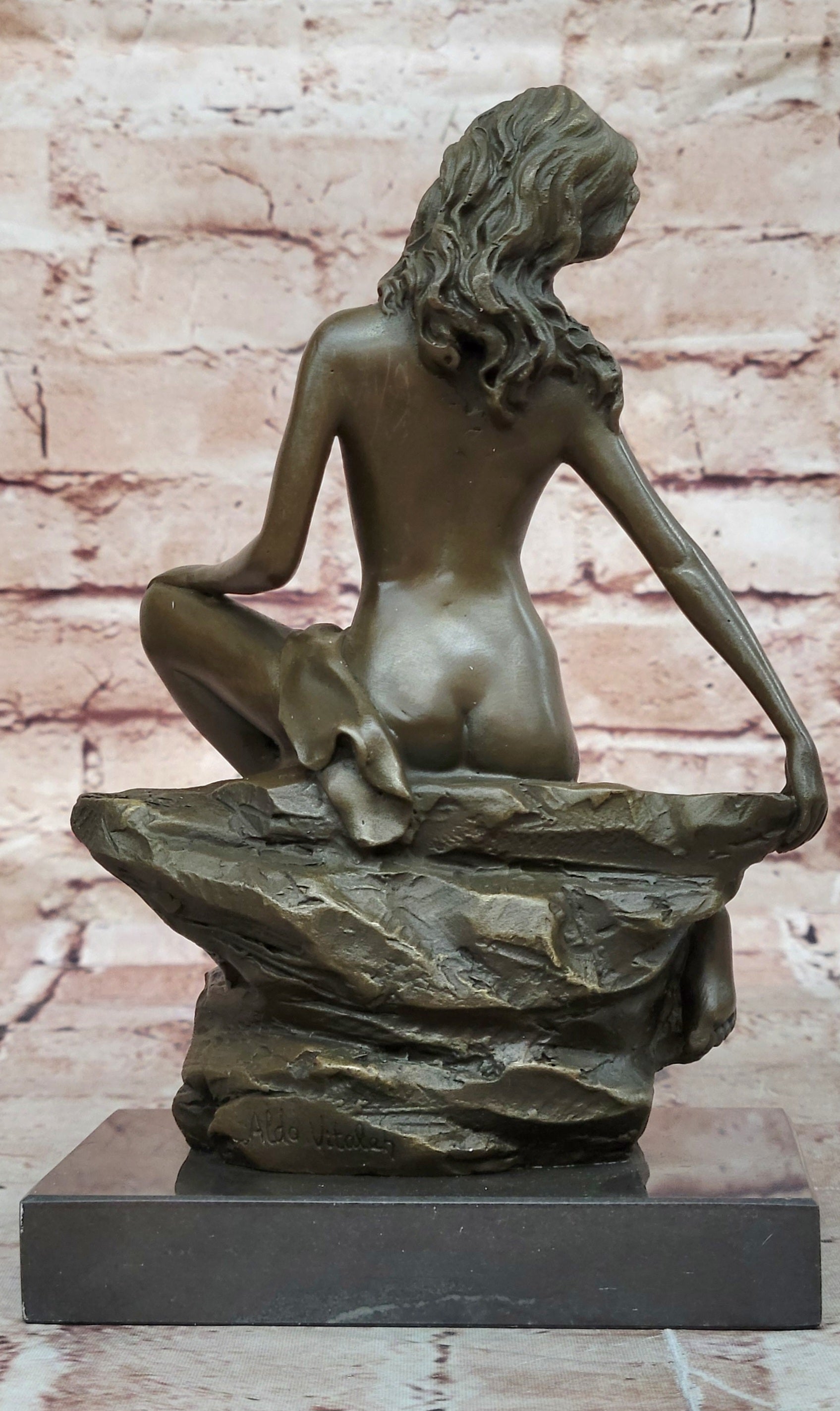 Nude Bronze Female Figurine Statue Naked Sexy Erotic Woman Lady Sculpture Figure