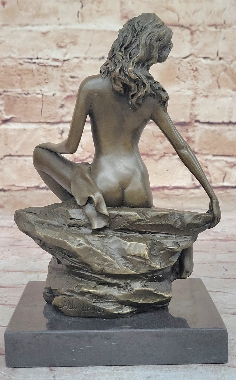 Nude Bronze Female Figurine Statue Naked Sexy Erotic Woman Lady Sculpture Figure