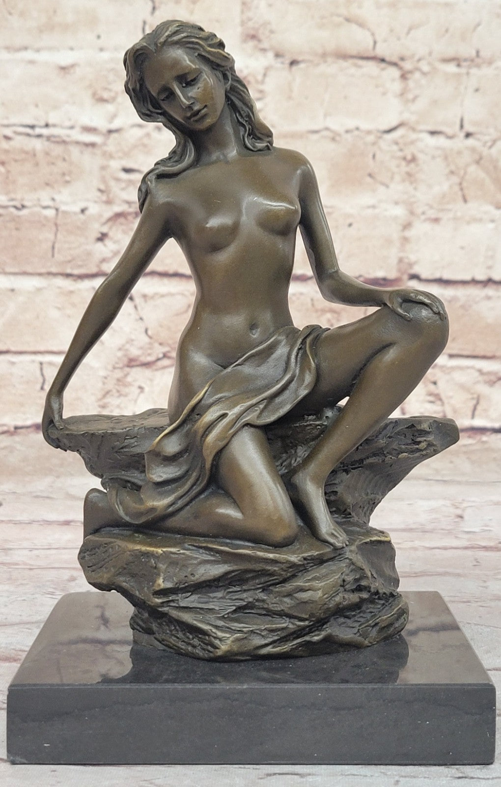 Nude Bronze Female Figurine Statue Naked Sexy Erotic Woman Lady Sculpture Figure