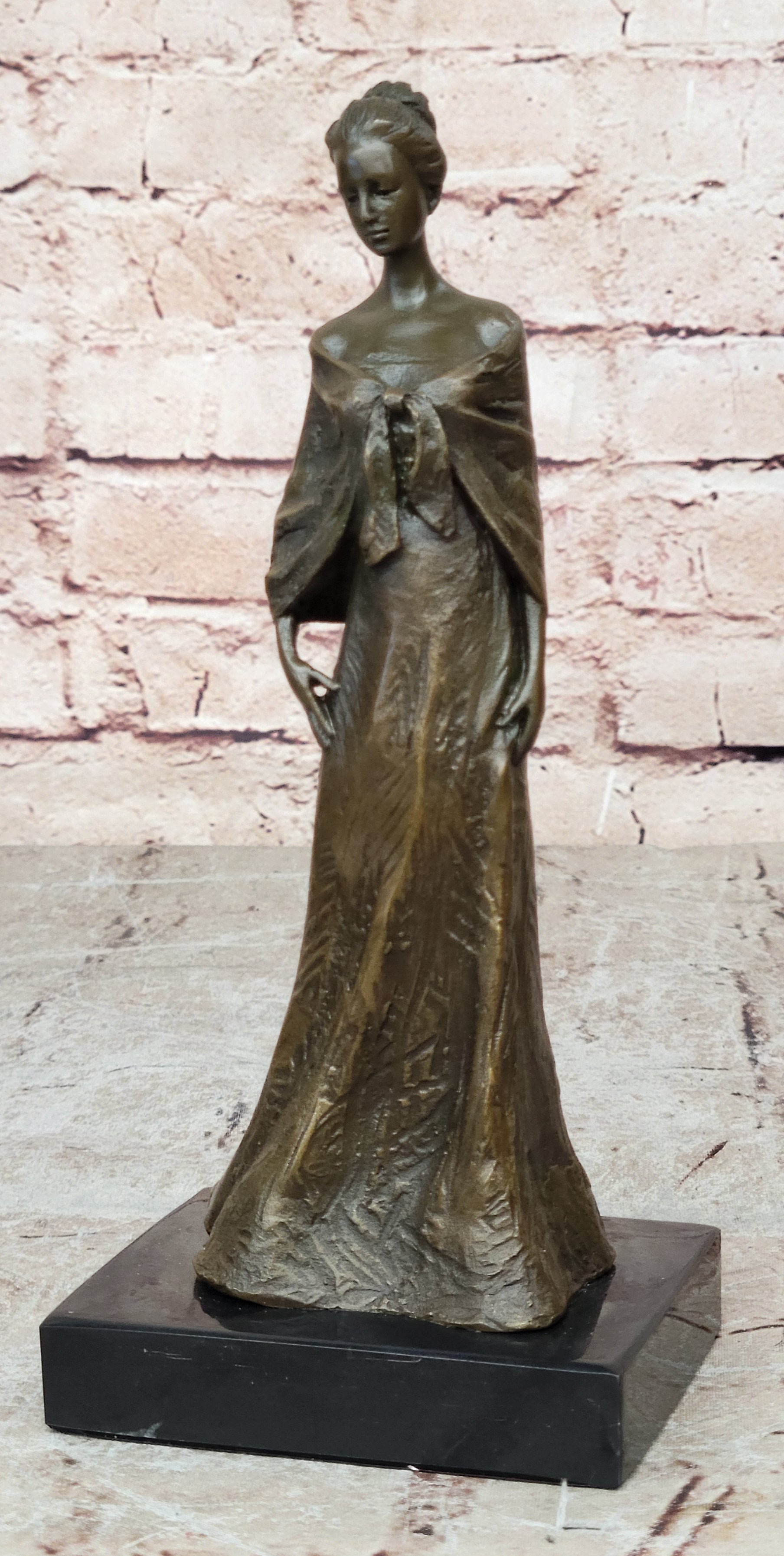 French Victorian Lady Vitaleh Elegant Pose Bronze Sculpture Statue Figurine SALE