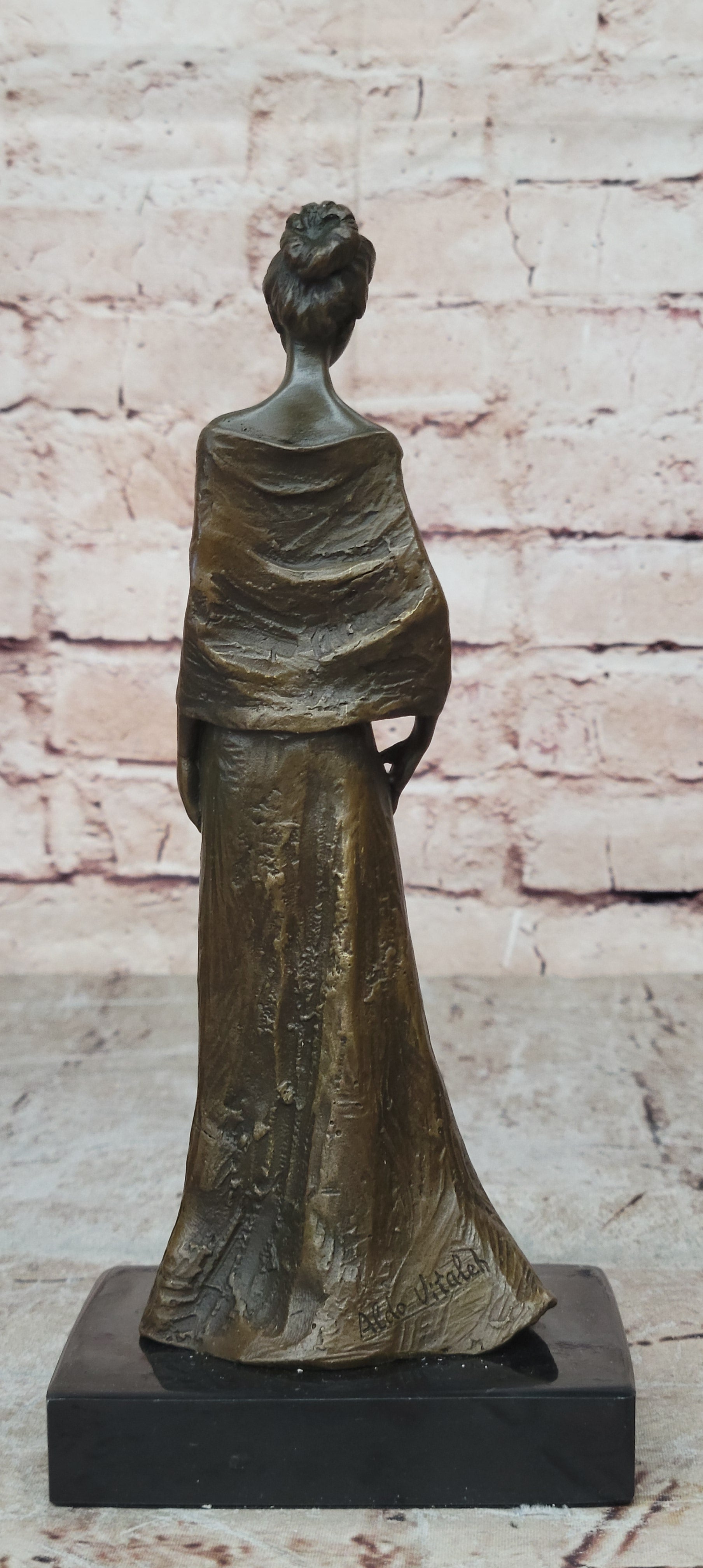 French Victorian Lady Vitaleh Elegant Pose Bronze Sculpture Statue Figurine SALE