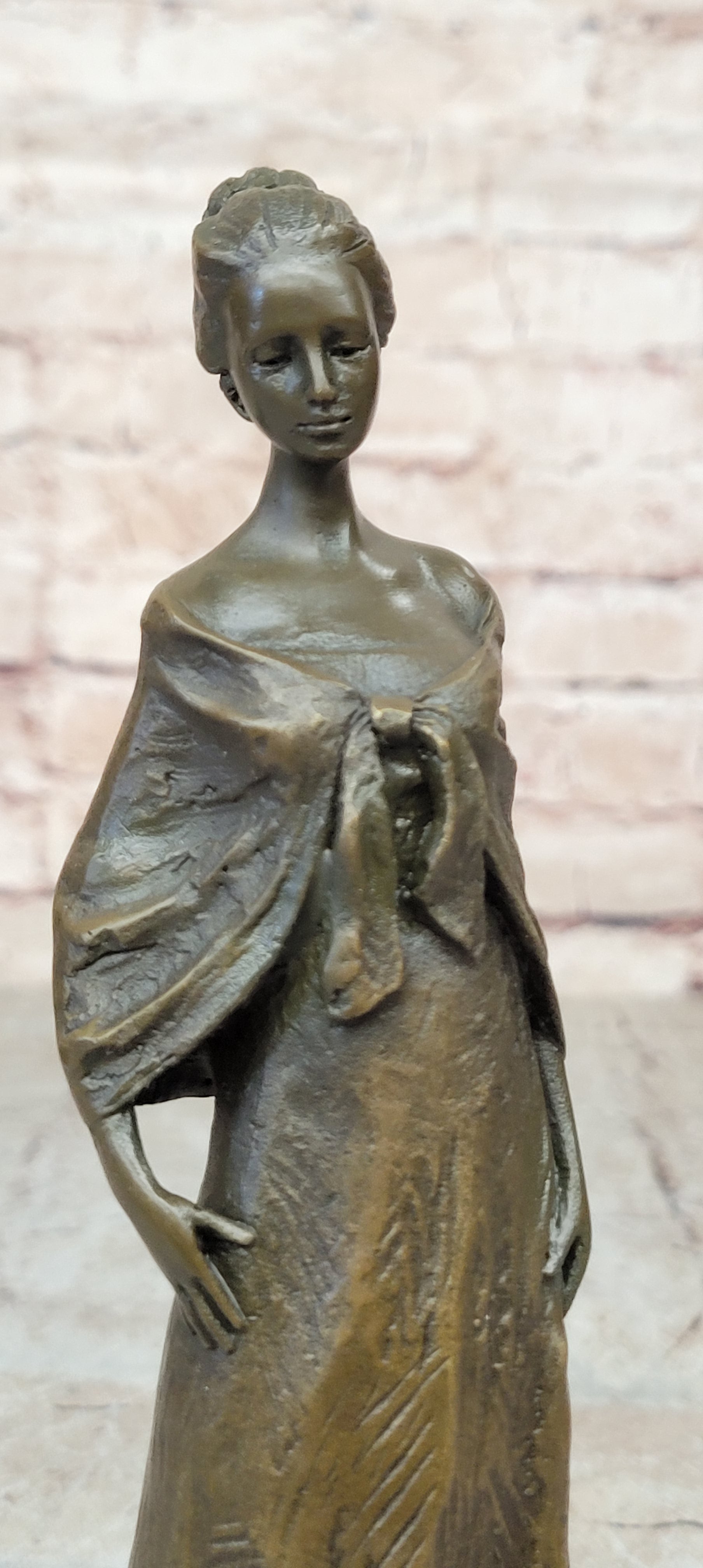 French Victorian Lady Vitaleh Elegant Pose Bronze Sculpture Statue Figurine SALE