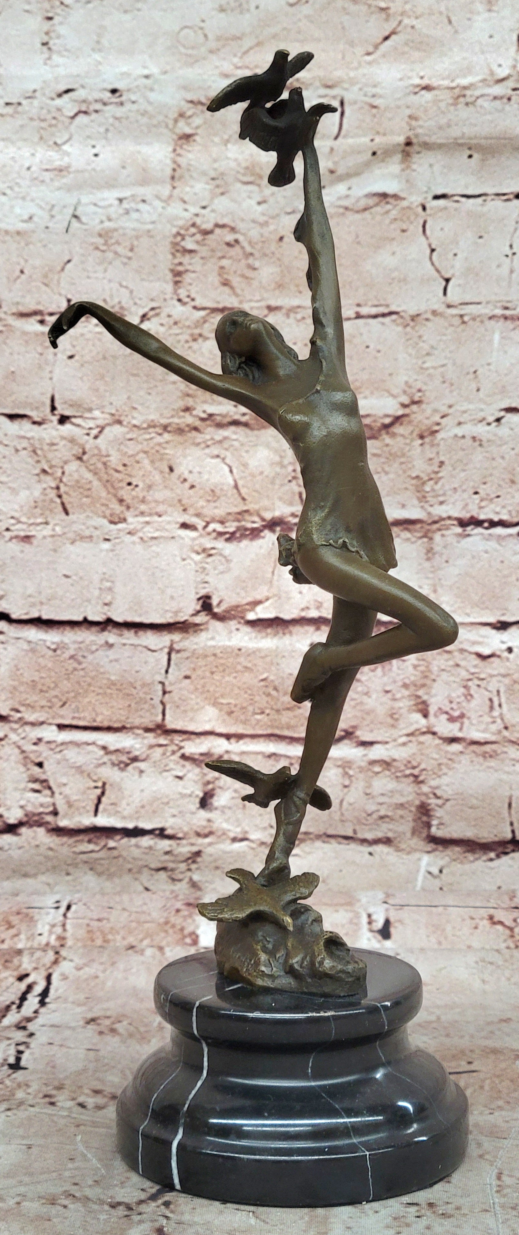 Bronze Sculpture by Italian Artist Aldo Vitaleh Dancer Ballerina Home Office
