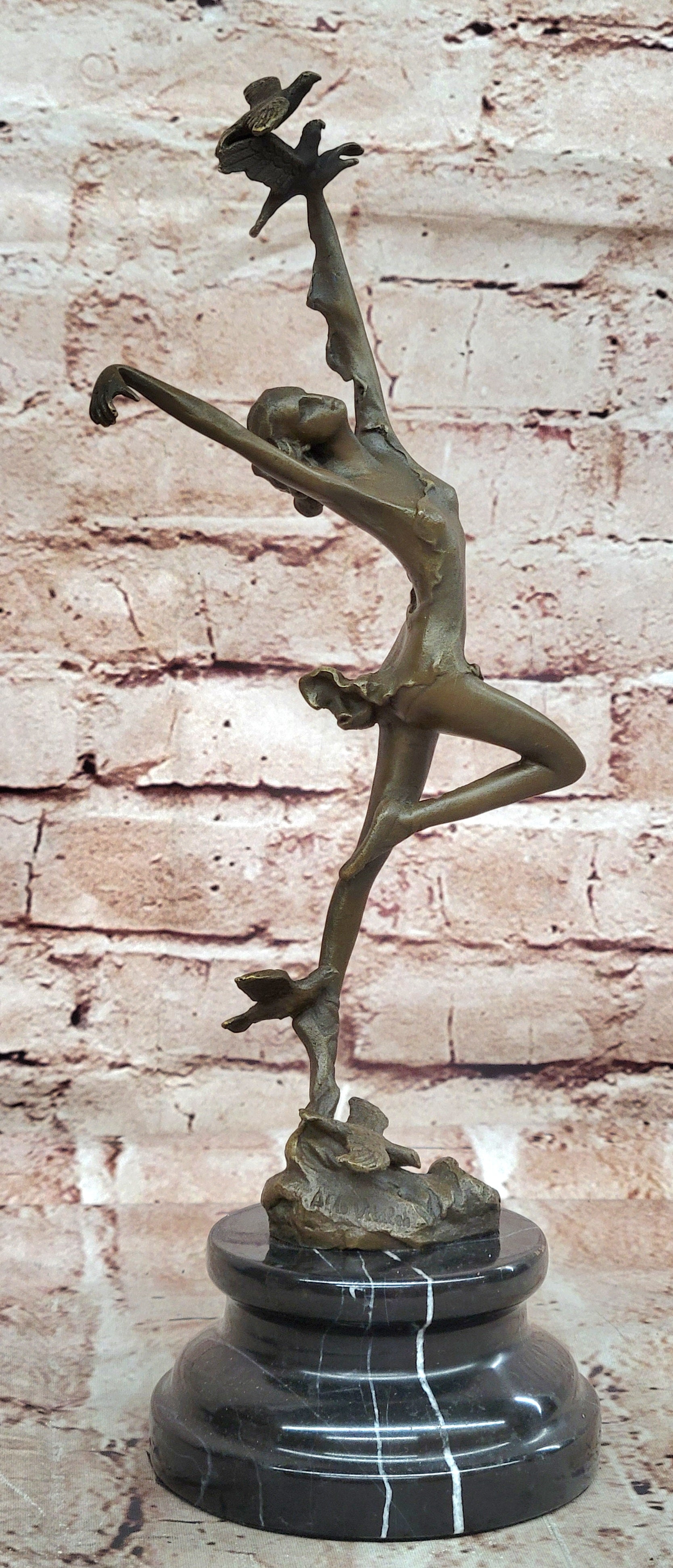 Bronze Sculpture by Italian Artist Aldo Vitaleh Dancer Ballerina Home Office