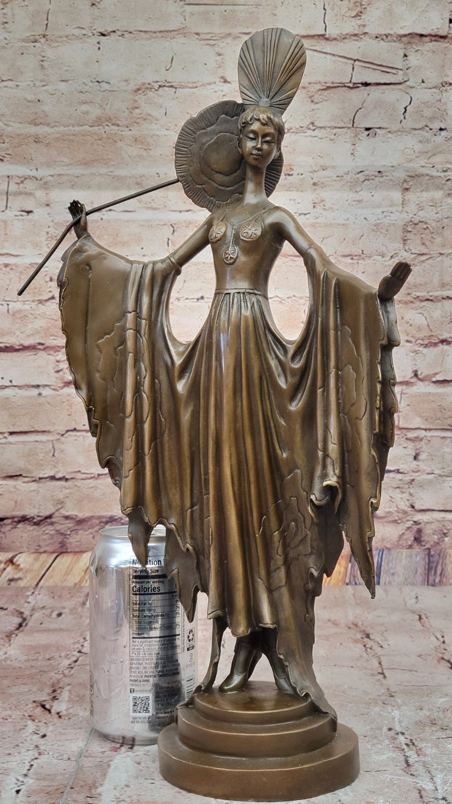 Handmade Julius Erte Bronze Lady - Art Deco Sculpture Hot Cast Lost Wax Method