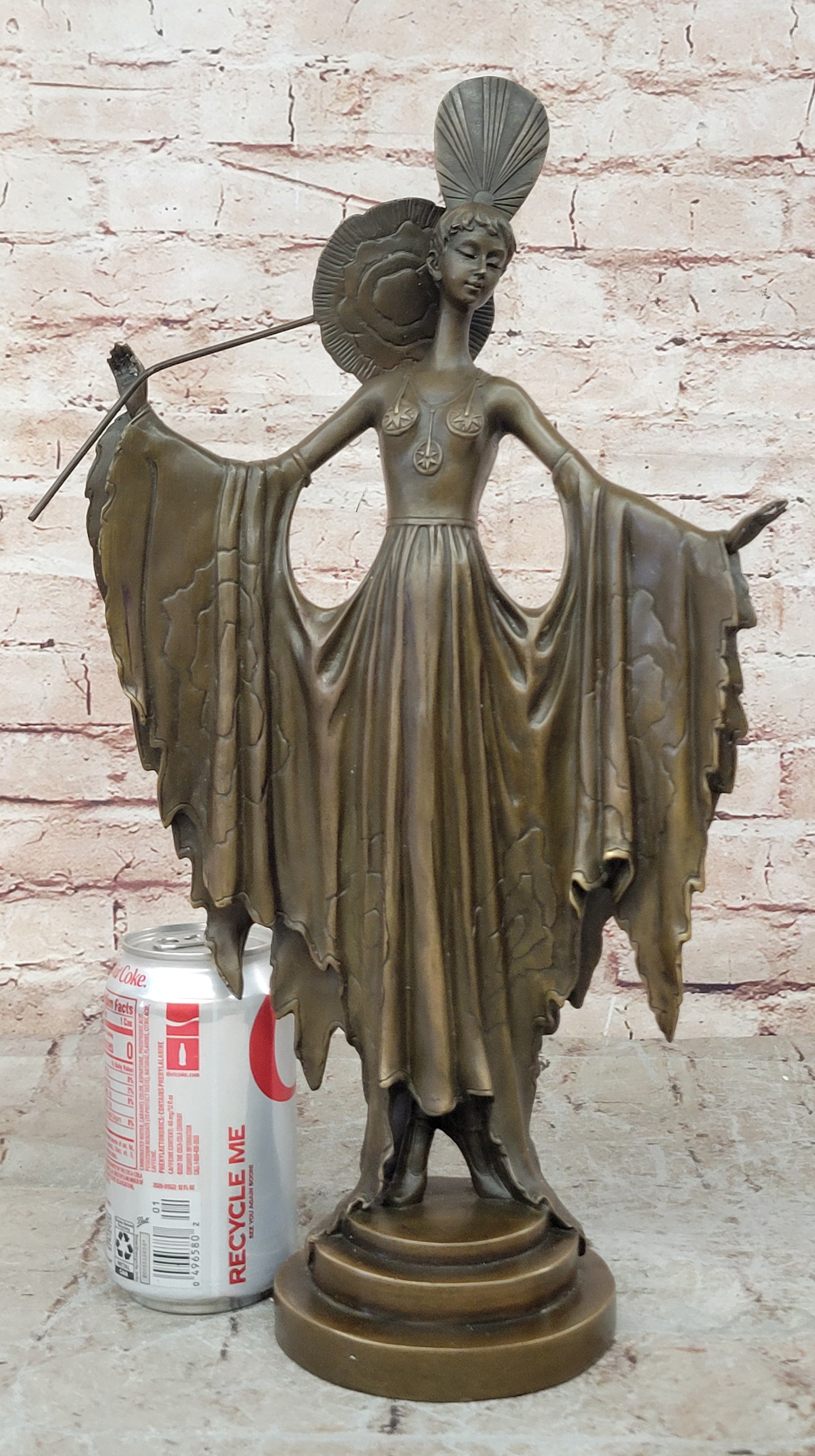 Handmade Julius Erte Bronze Lady - Art Deco Sculpture Hot Cast Lost Wax Method