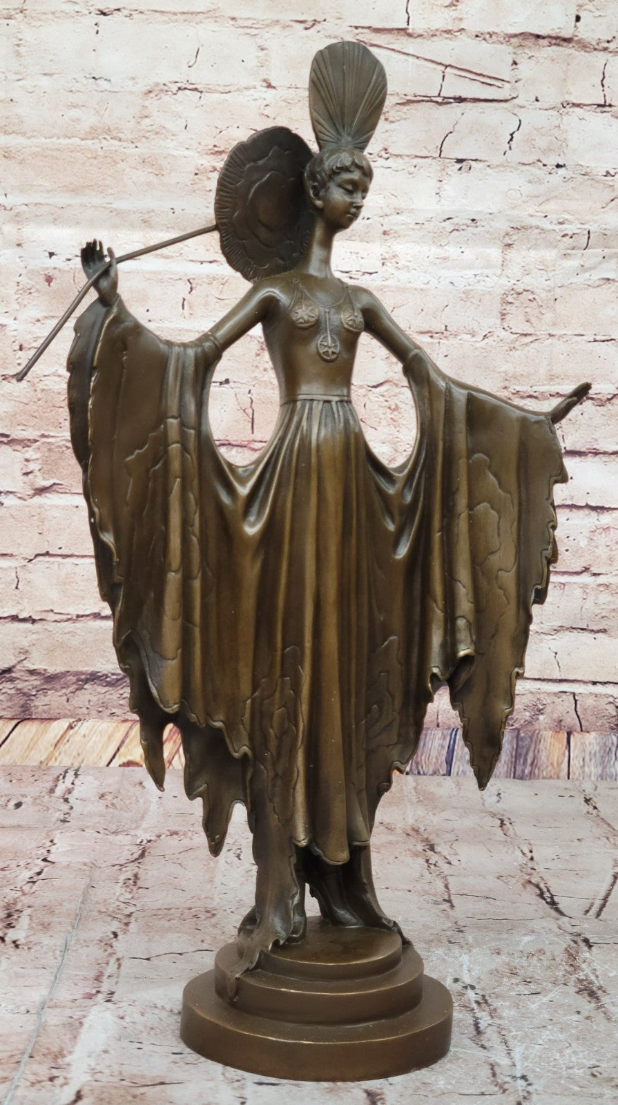 Handmade Julius Erte Bronze Lady - Art Deco Sculpture Hot Cast Lost Wax Method