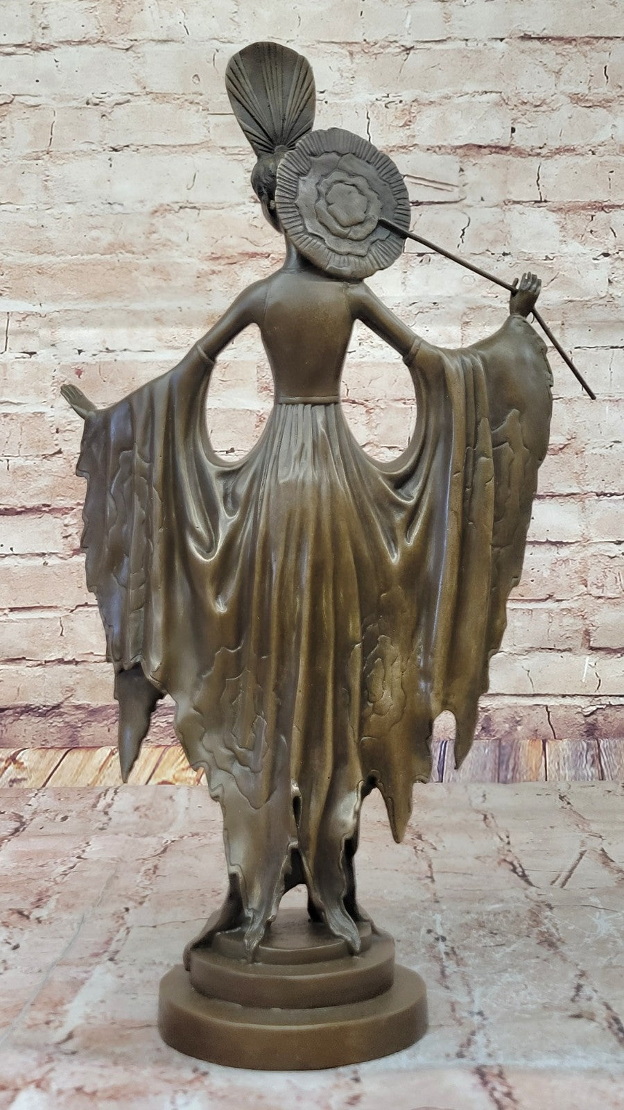 Handmade Julius Erte Bronze Lady - Art Deco Sculpture Hot Cast Lost Wax Method