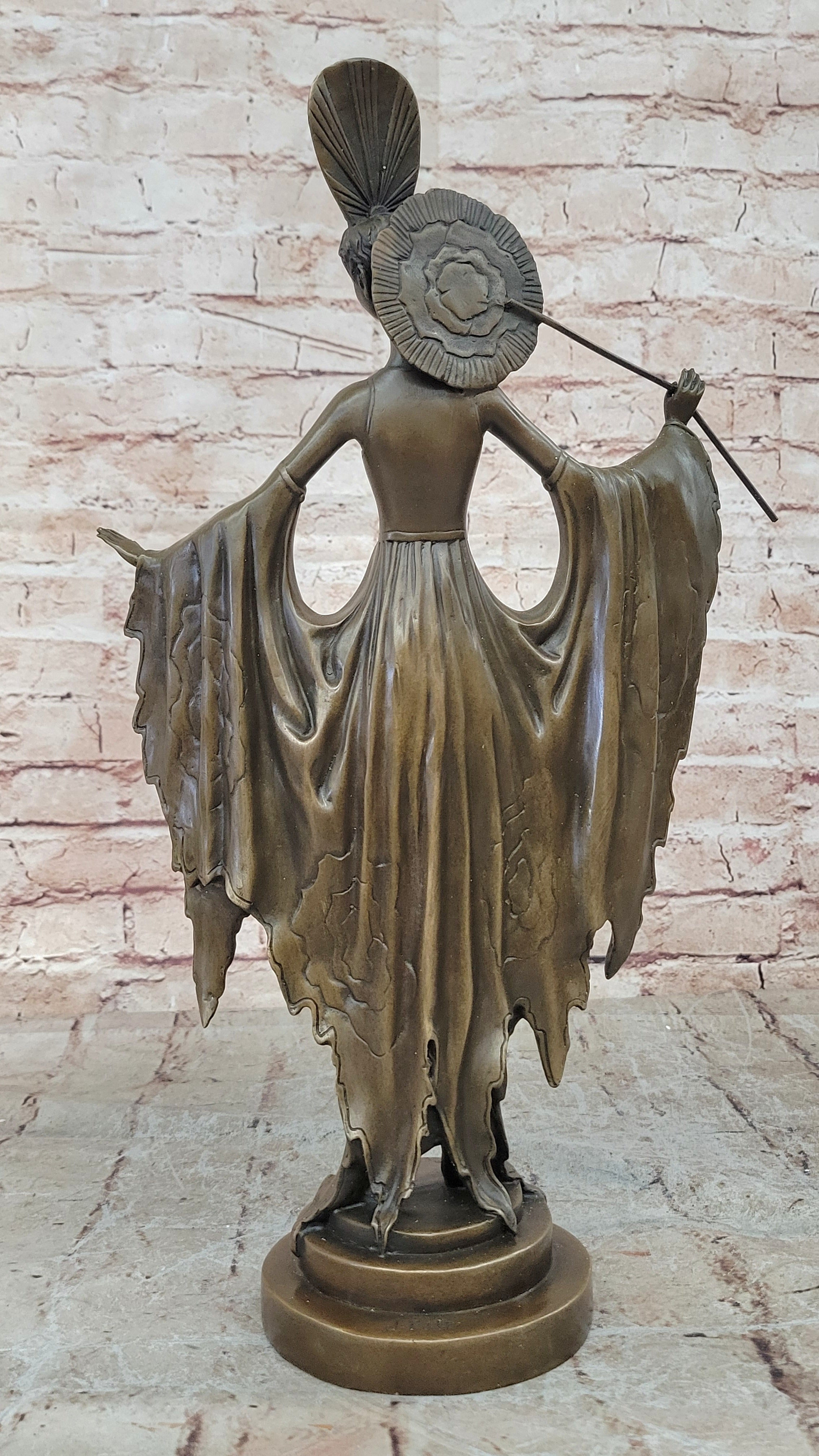 Handmade Julius Erte Bronze Lady - Art Deco Sculpture Hot Cast Lost Wax Method