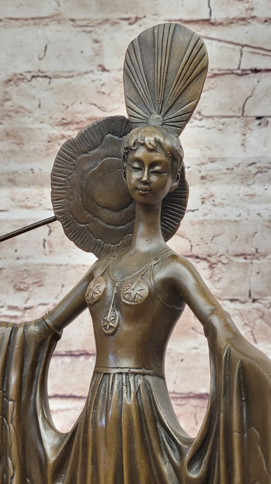 Handmade Julius Erte Bronze Lady - Art Deco Sculpture Hot Cast Lost Wax Method
