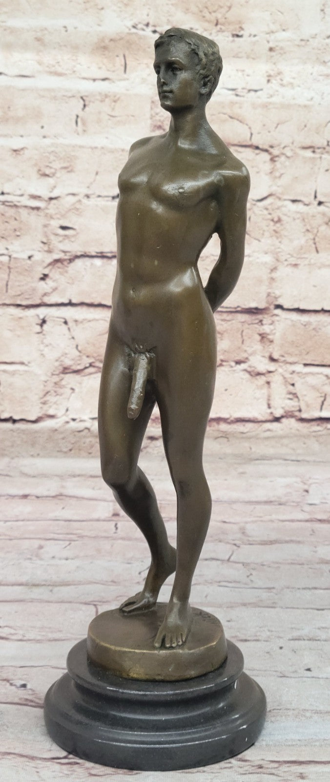 NUDE MALE STATUE MAN SCULPTURE GAY ART BRONZE STATUES HOT CAST DETAILED FIGURINE