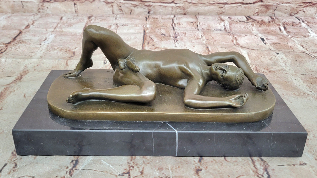 COLLECTIBLE BRONZE SCULPTURE STATUE Gay Art Collector Edition Nude Male Man Gay