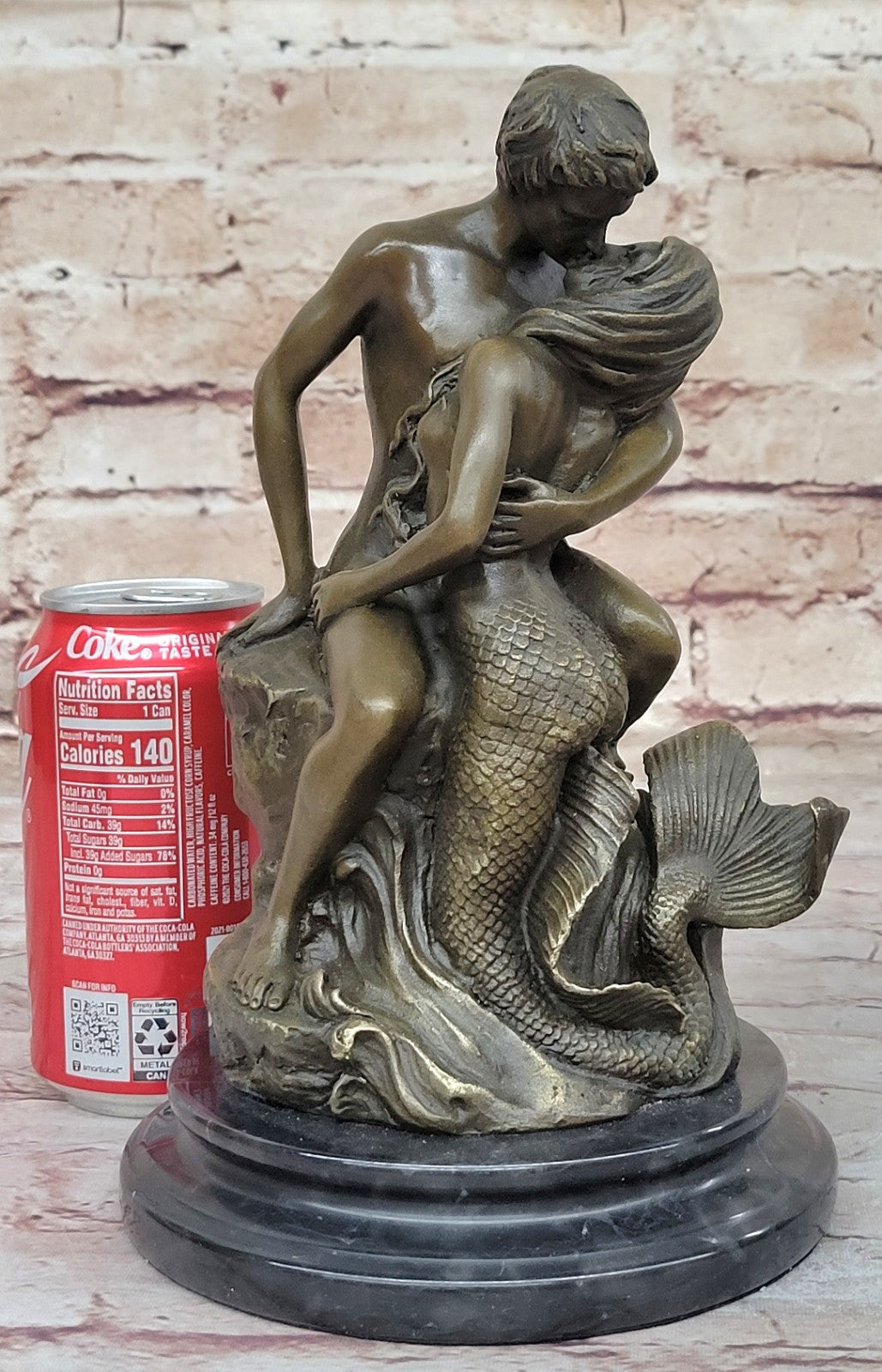 Rare Original Aldo Vitaleh Bronze Sculpture Mermaid Collectible Nude Statue Gift