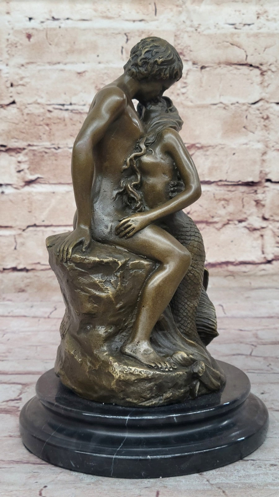 Rare Original Aldo Vitaleh Bronze Sculpture Mermaid Collectible Nude Statue Gift