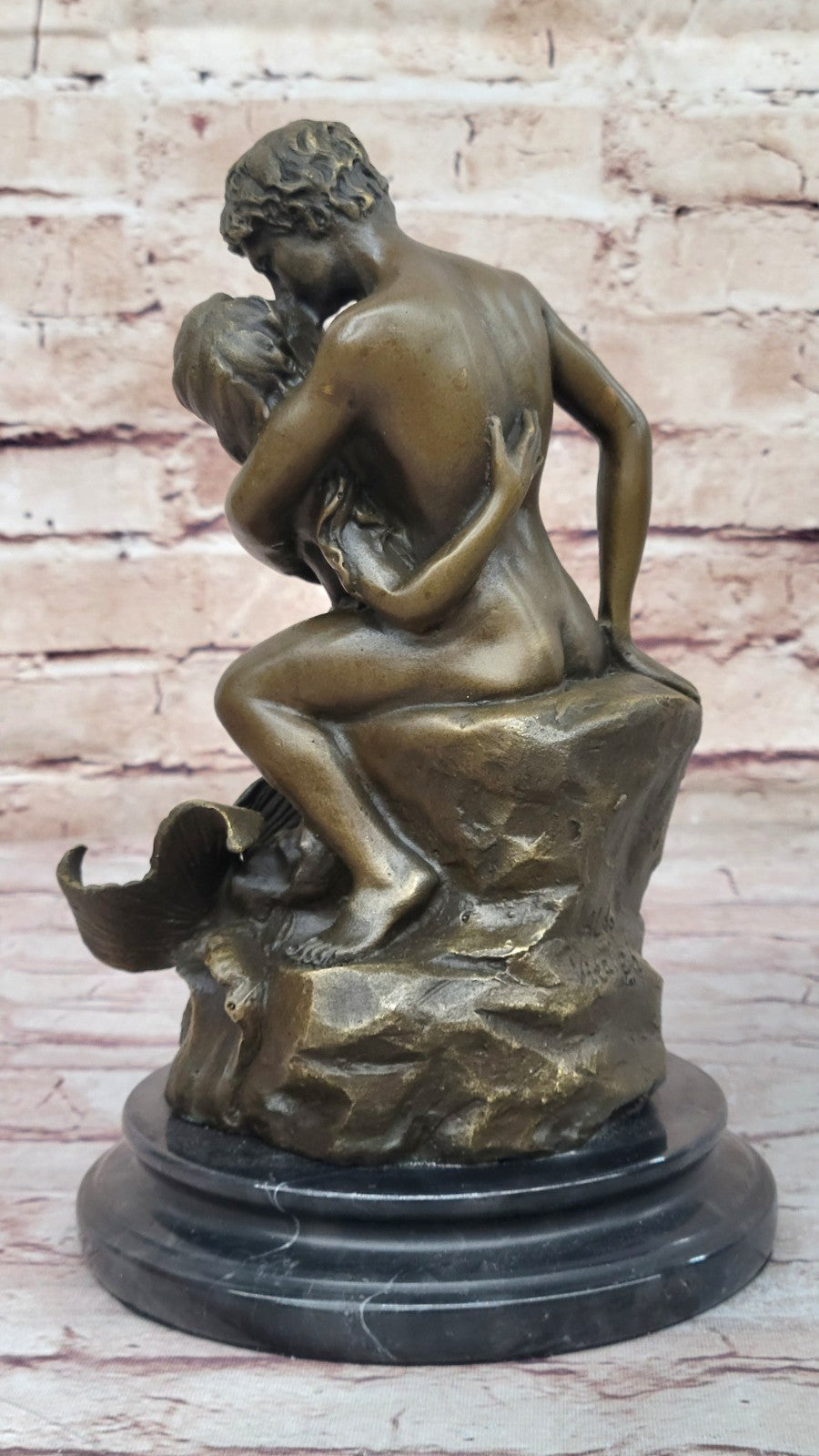 Rare Original Aldo Vitaleh Bronze Sculpture Mermaid Collectible Nude Statue Gift
