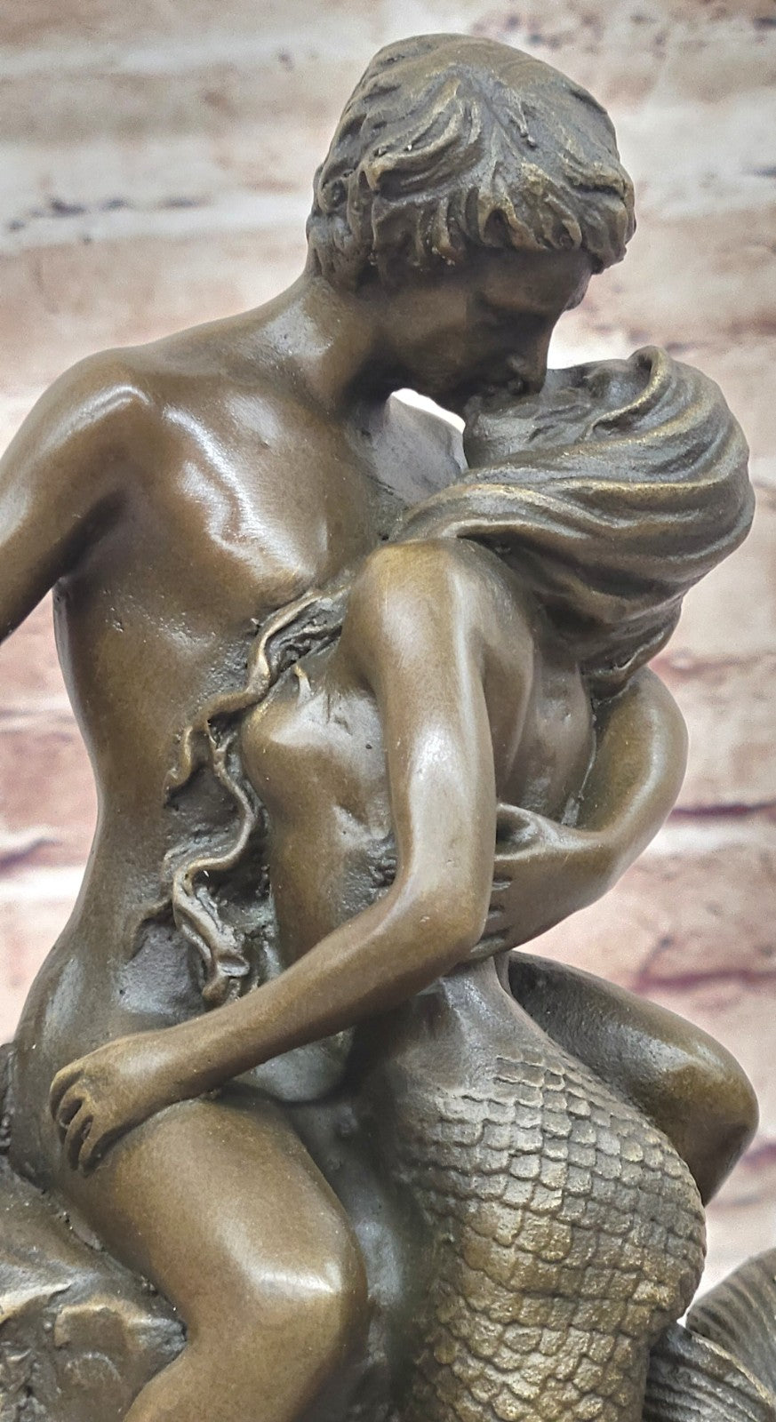 Rare Original Aldo Vitaleh Bronze Sculpture Mermaid Collectible Nude Statue Gift