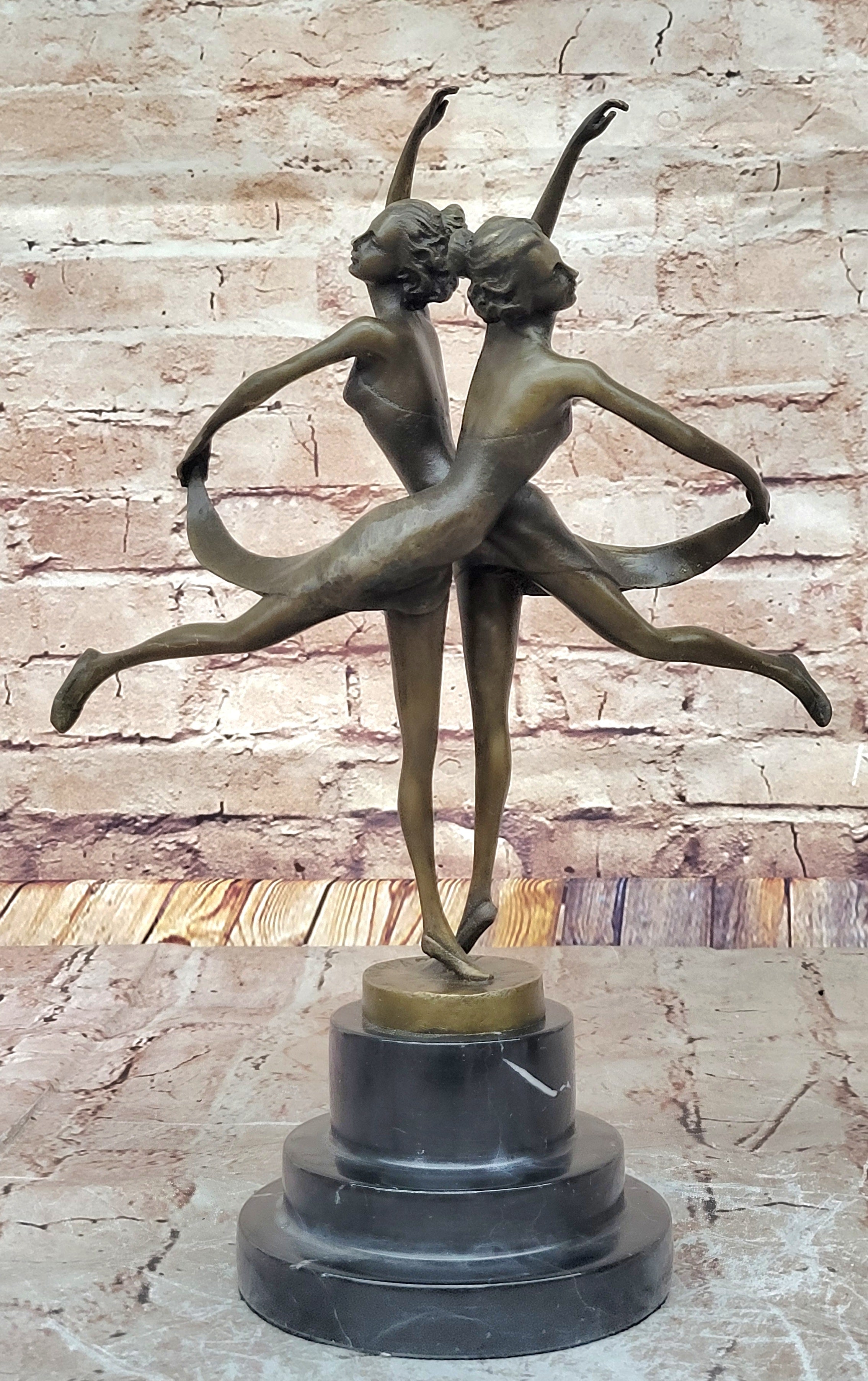 Handcrafted bronze sculpture SALE Dancer Twins Gemini Vitaleh Original*