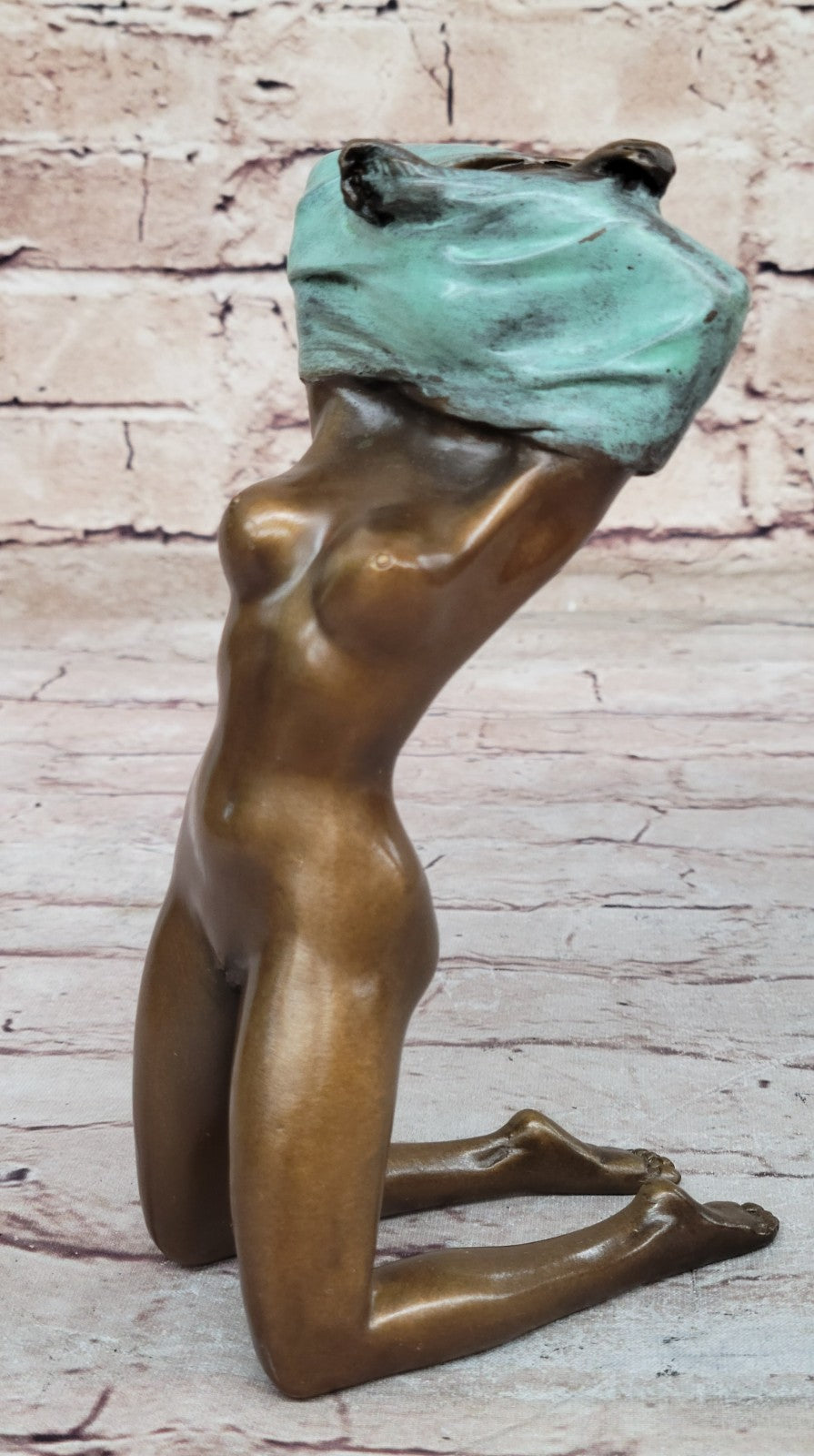 Original Milo Sexy Nude Shy Girl Bronze Figurine Hot Cast Sculpture Erotic Art