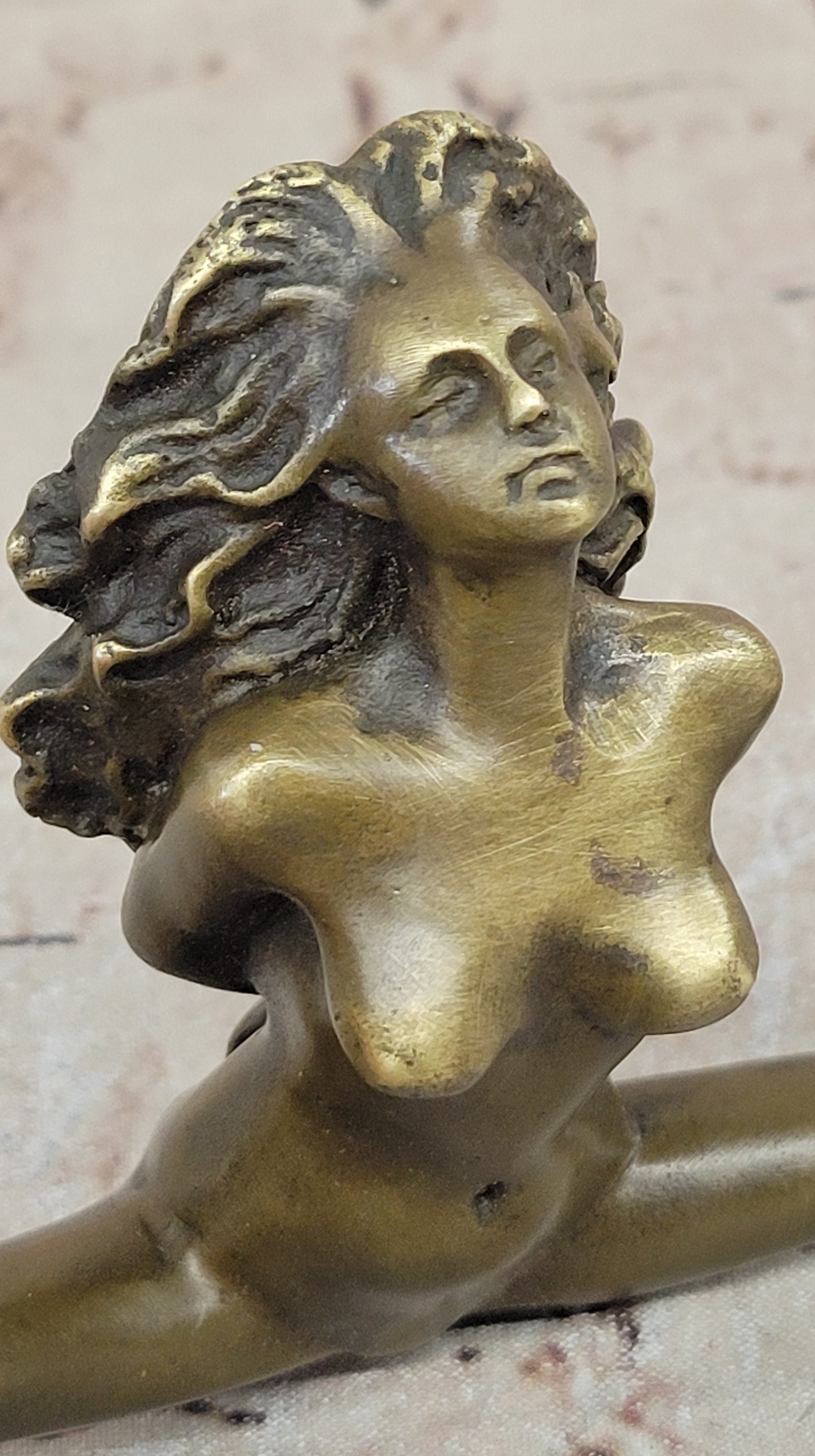 Sexy Girl Chantal - Artwork Nude -Bronze - Signed J. Patoue Sculpture Figurine