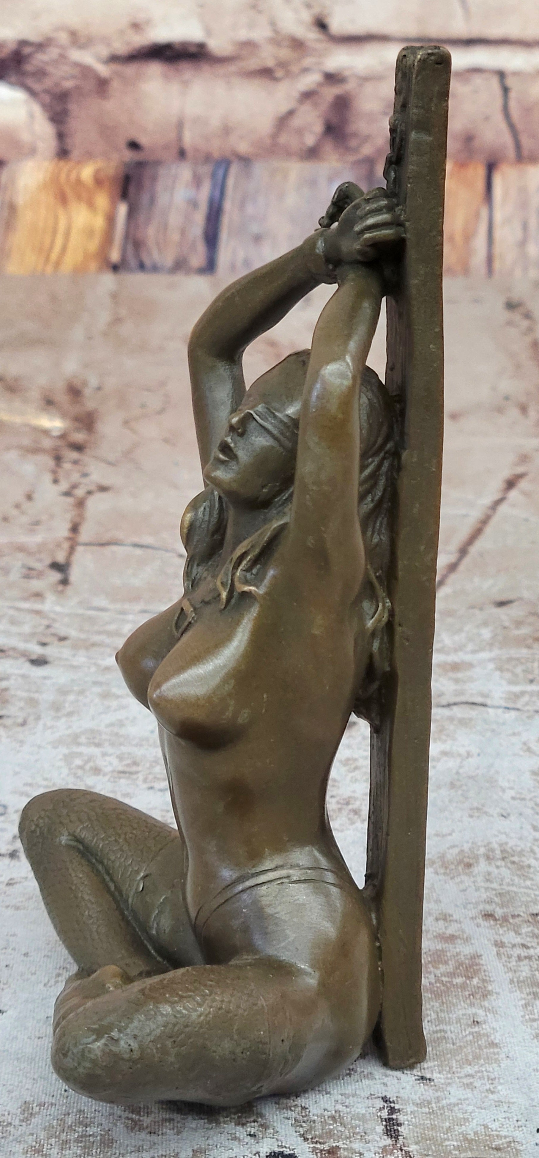 Nude Bronze Sculpture, Hand Made Statue Erotic Rare Original Patoue Lady Sale