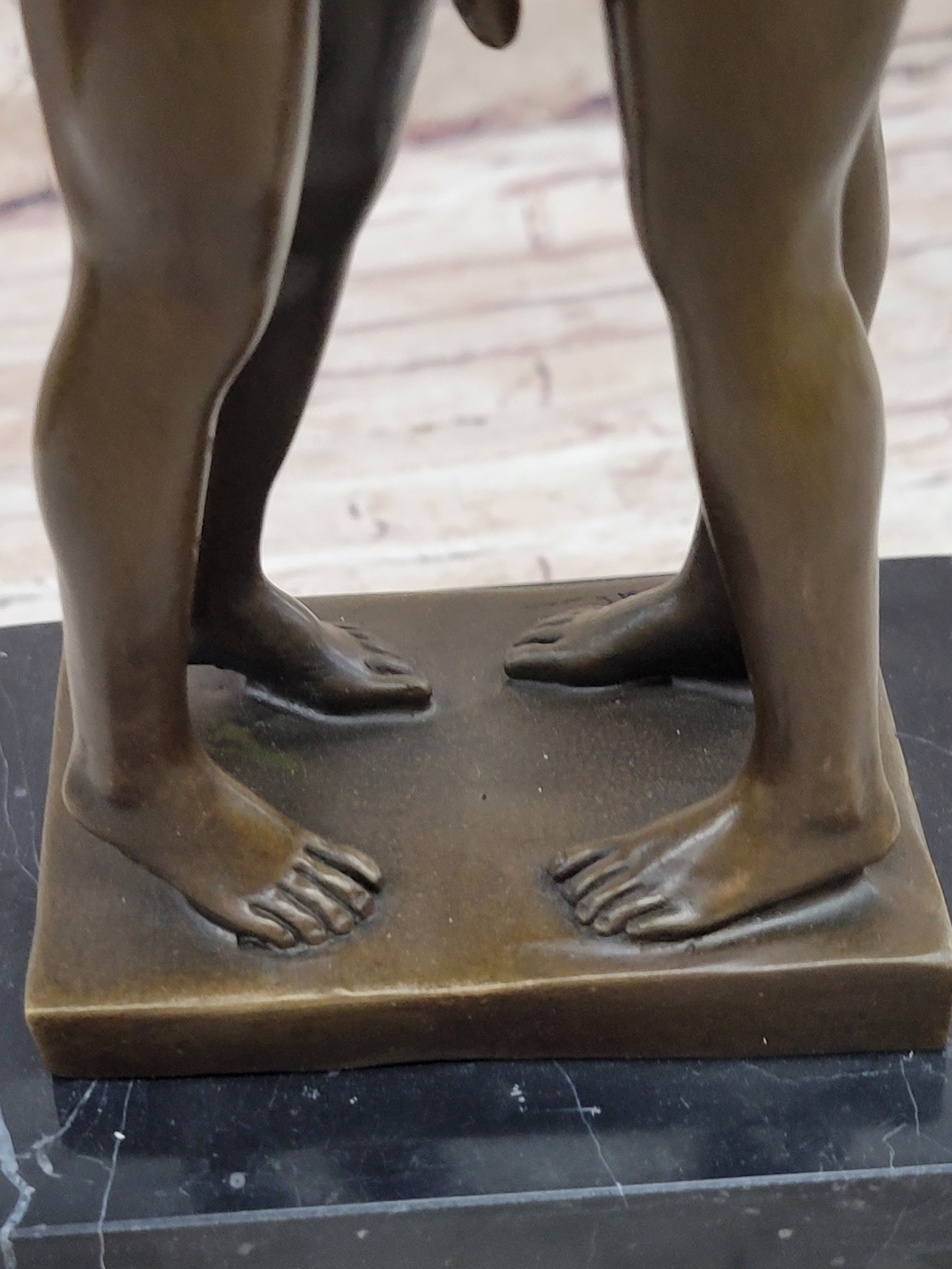Two-Gay-Men-Engaging-in-a-flirtatious-kiss-Bronze-Hot-Cast-Sculpture-Figurine