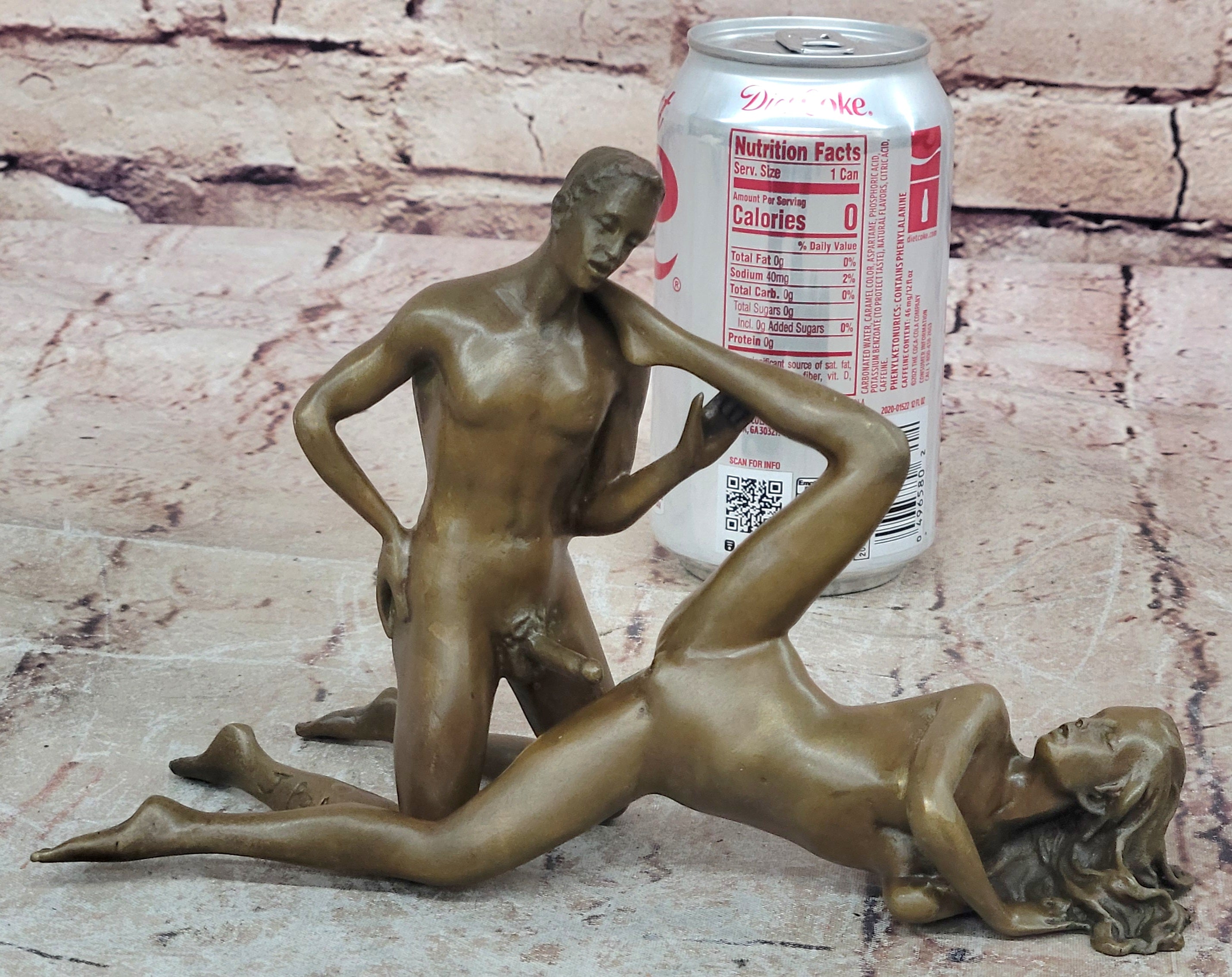 Bronze Sculpture Nude Man and Woman Art With Sculpture Statue Figurine Decor