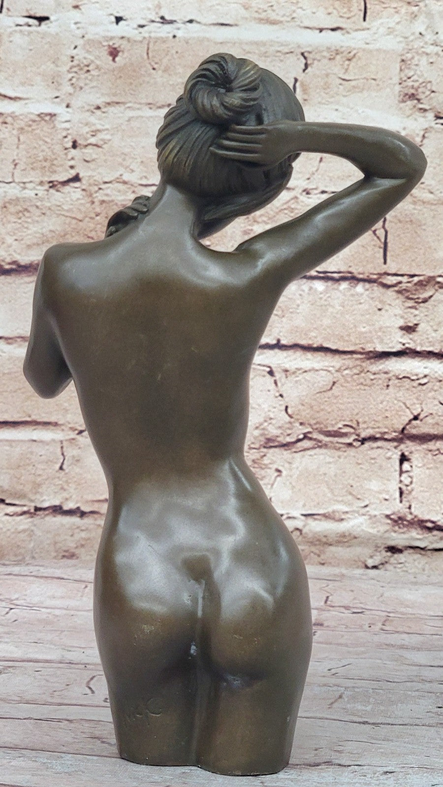 MODERN BRONZE SCULPTURE OF A BODY BUILDER FIGURE ART DECO MARBLE NUDE FIGURINE