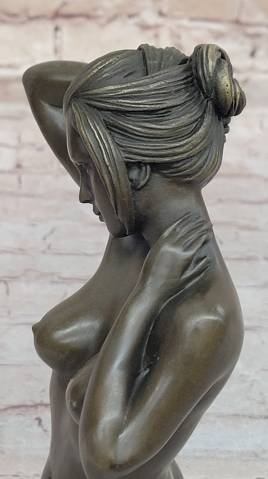 MODERN BRONZE SCULPTURE OF A BODY BUILDER FIGURE ART DECO MARBLE NUDE FIGURINE