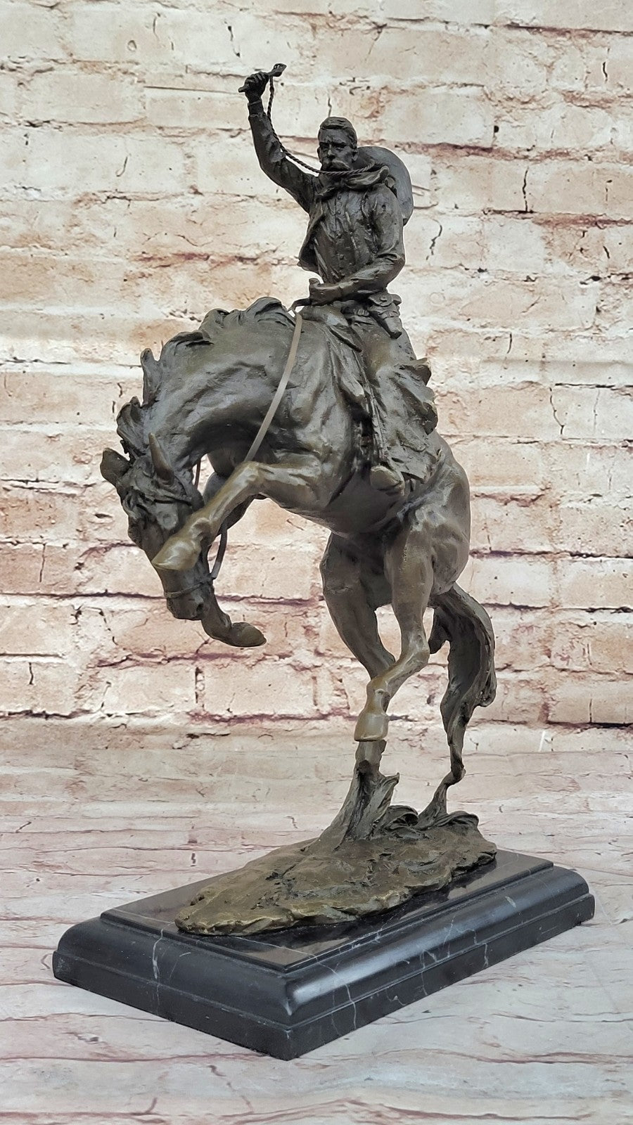 Bronze Sculpture Hot Cast Bronco Buster White House Display by Remington Figure