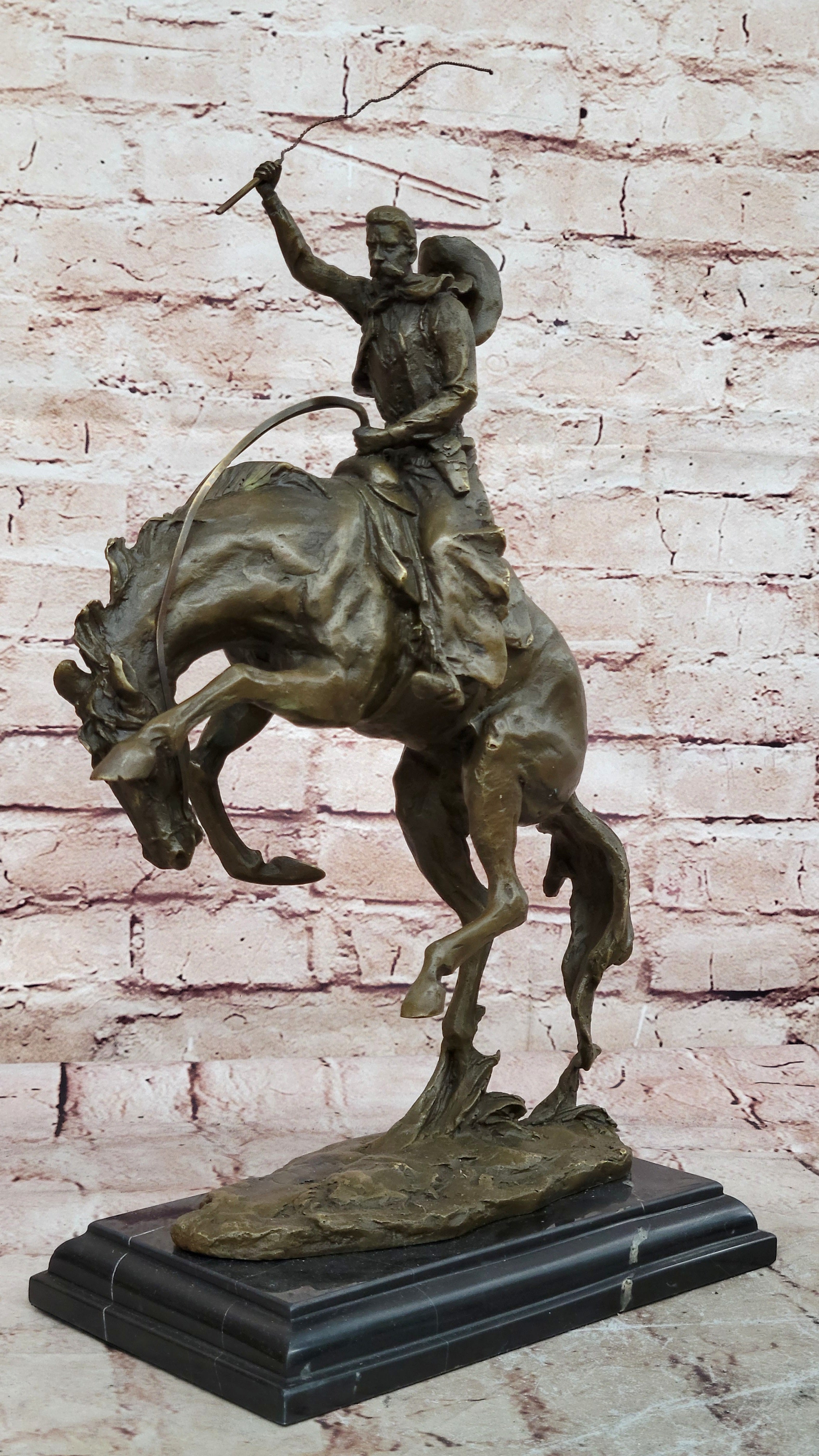 Bronze Sculpture Hot Cast Bronco Buster White House Display by Remington Figure