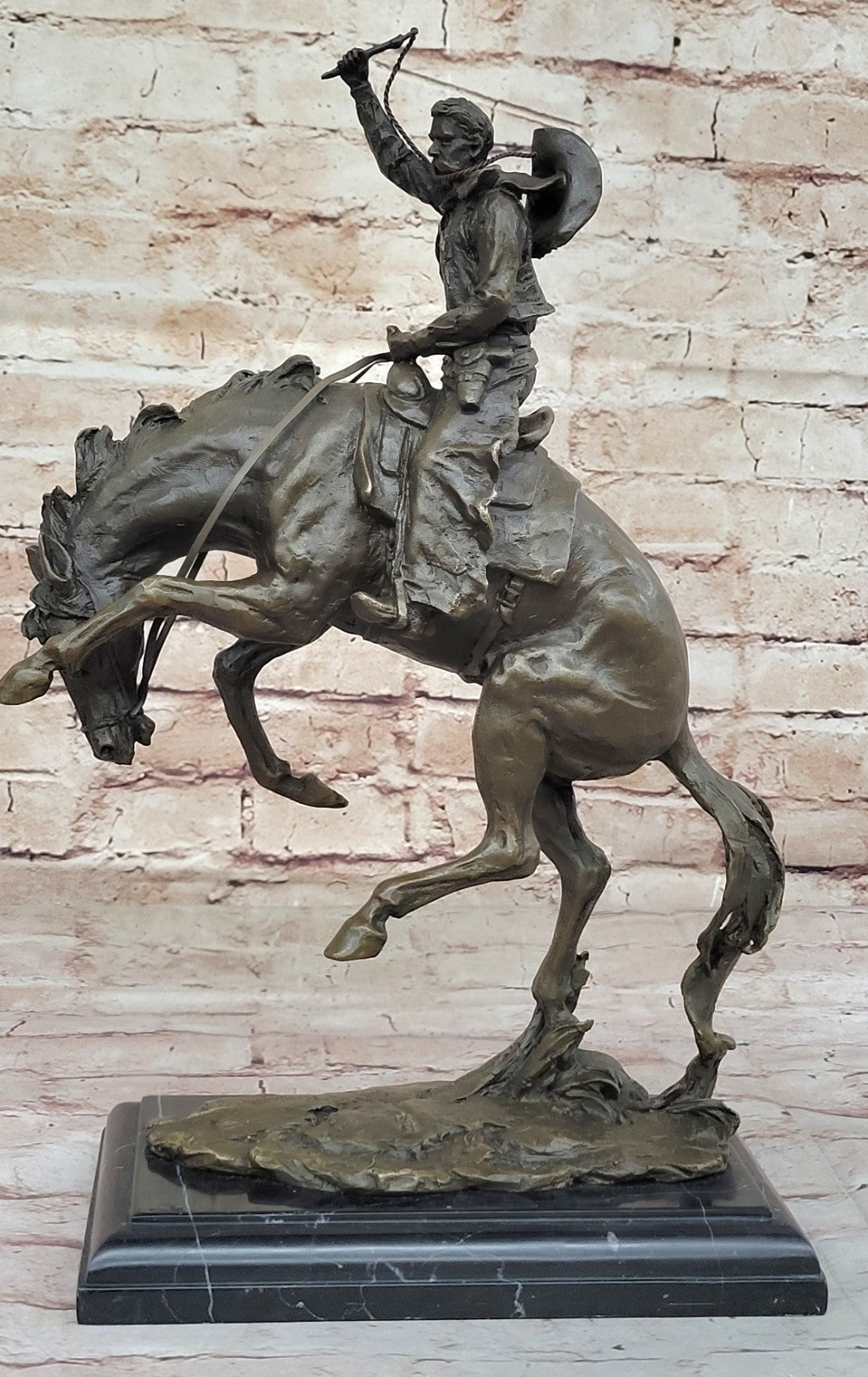 Bronze Sculpture Hot Cast Bronco Buster White House Display by Remington Figure