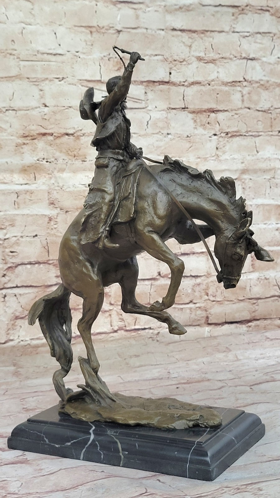 Bronze Sculpture Hot Cast Bronco Buster White House Display by Remington Figure
