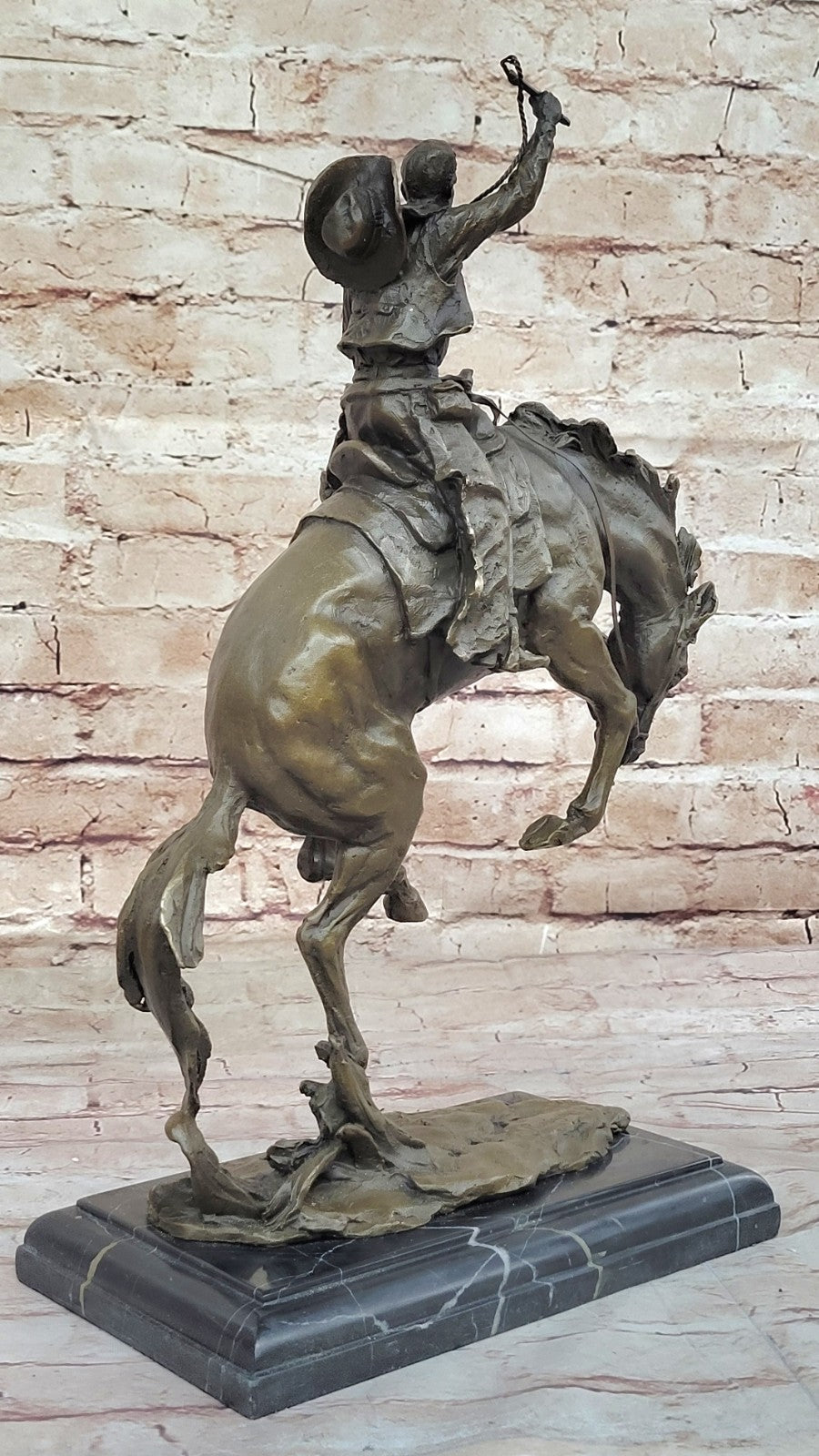 Bronze Sculpture Hot Cast Bronco Buster White House Display by Remington Figure