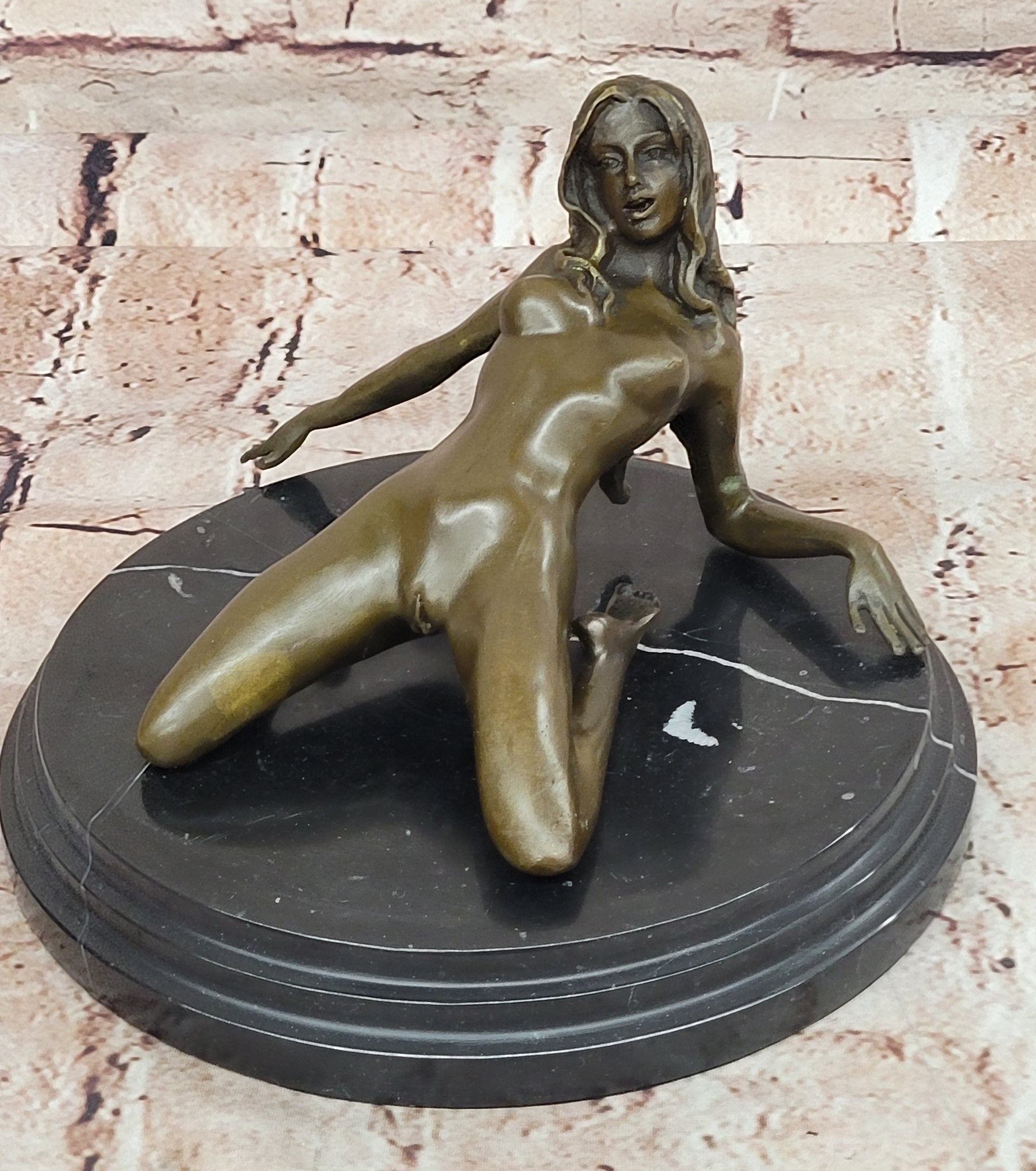 Handcrafted Sexy Nude Woman Bronze Sculpture Collectible Lost Wax Figurine Sale