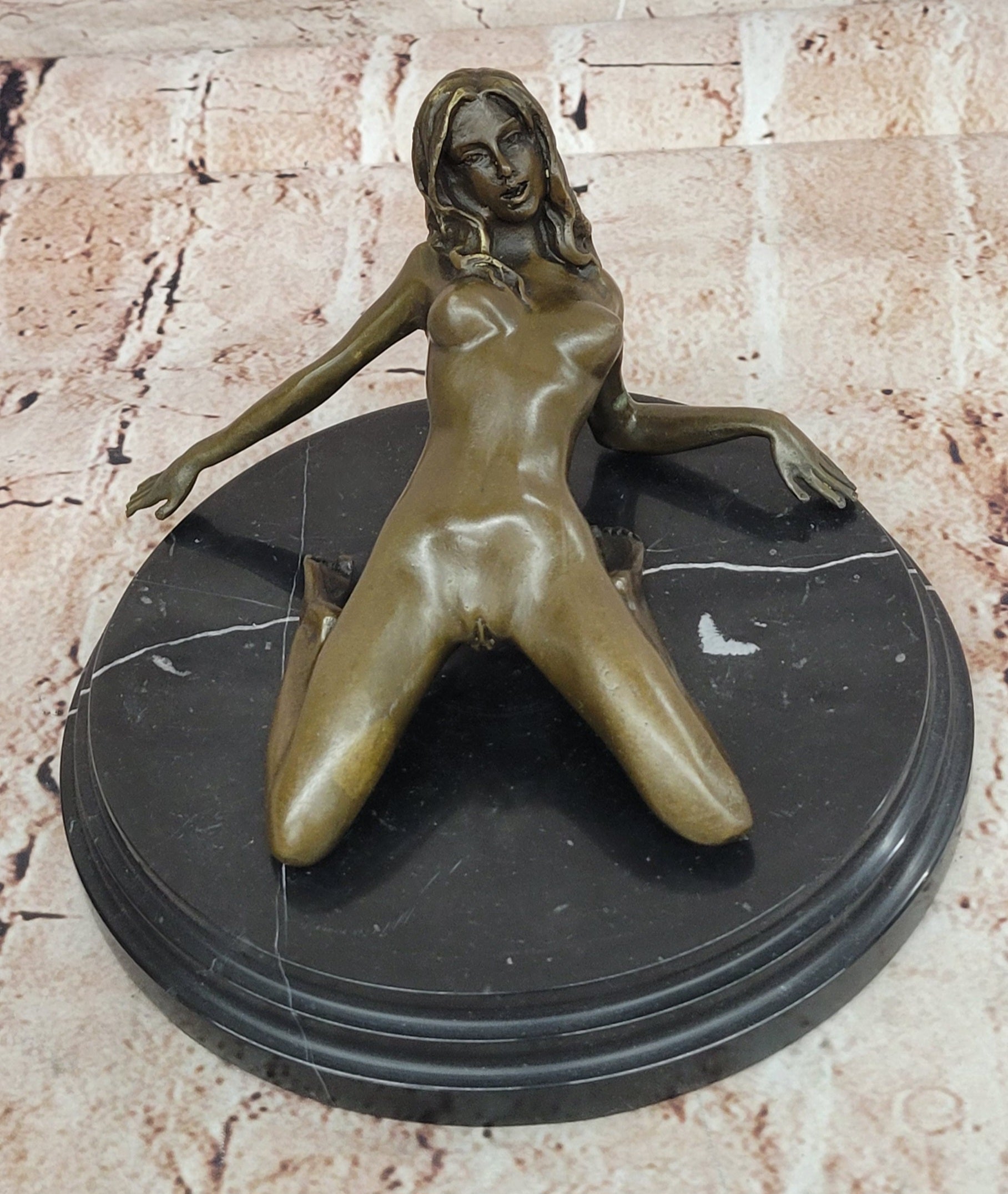 Handcrafted Sexy Nude Woman Bronze Sculpture Collectible Lost Wax Figurine Sale