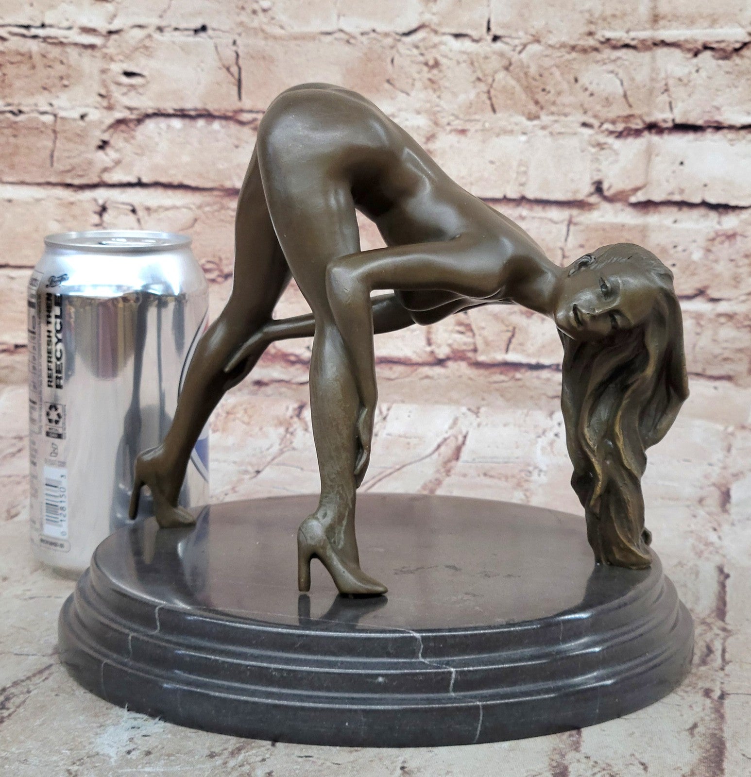 Nude Bronze Female Figurine Statue Naked Sexy Erotic Woman Lady Sculpture Figu