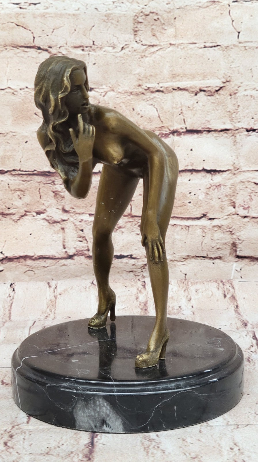 Signed High Quality Mavchi Art Deco Bronze Nude Girl Plinth Statue Sale Deal Art