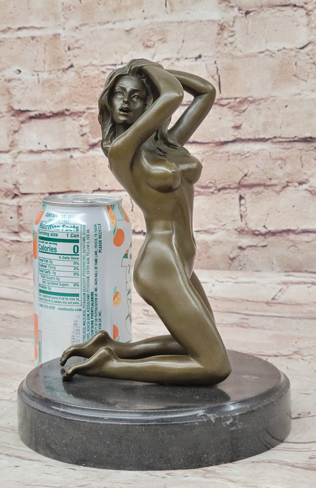 Signed Real Bronze on Marble Base Bookend Sculpture Nude Girl Exposed Breasts
