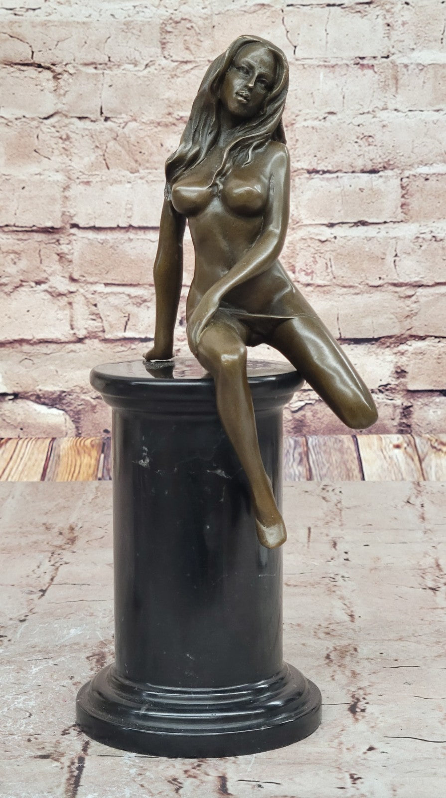POPULAR BRONZE SCULPTURE NUDE GIRL FRENCH STATUE SIGNED FIGURINE FIGURE DEAL