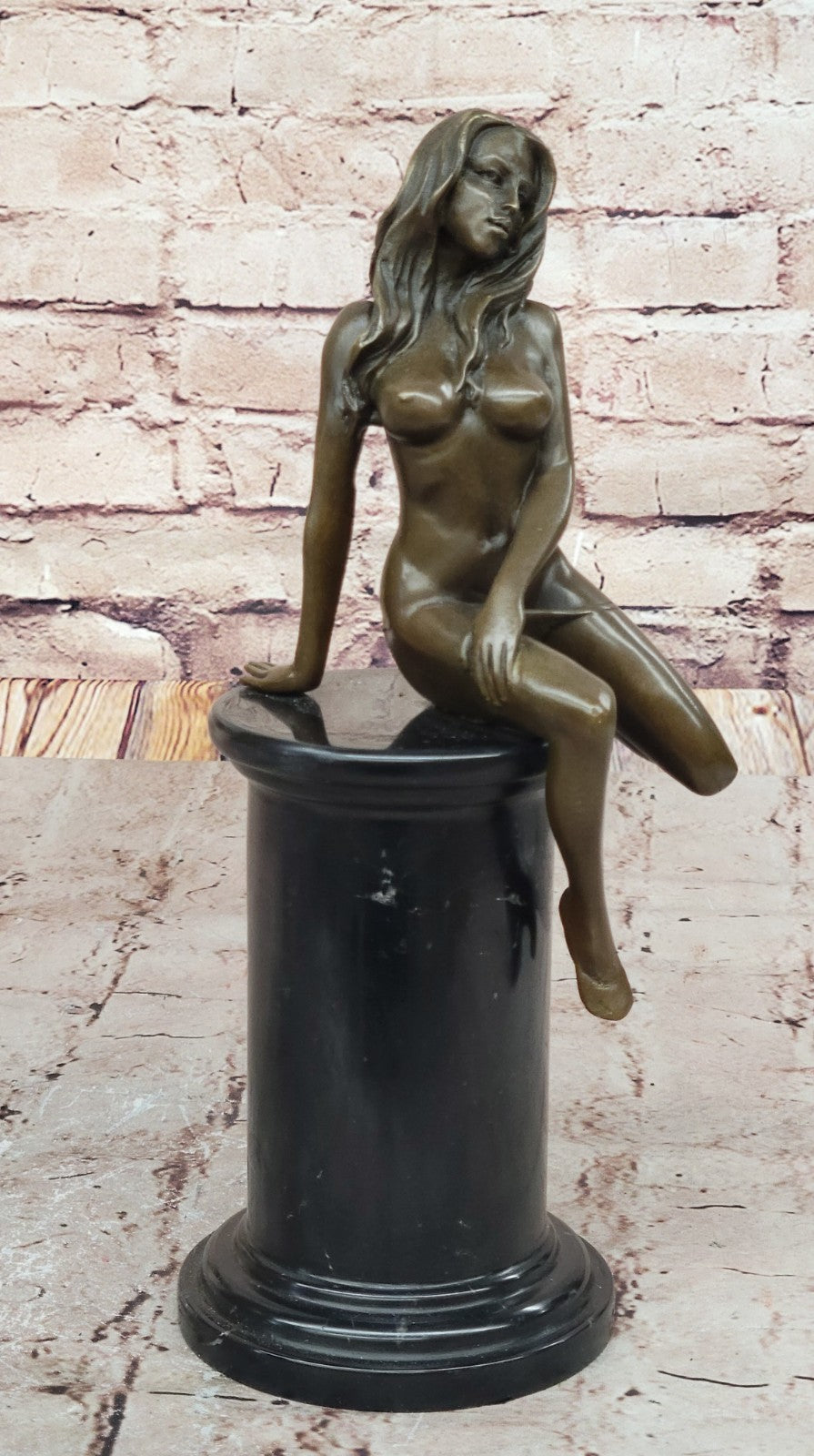 POPULAR BRONZE SCULPTURE NUDE GIRL FRENCH STATUE SIGNED FIGURINE FIGURE DEAL