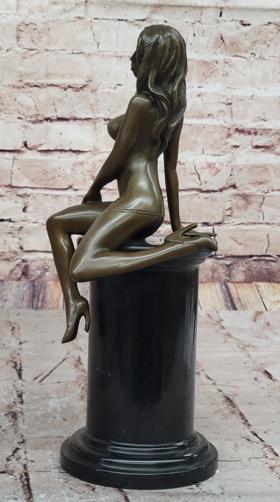 POPULAR BRONZE SCULPTURE NUDE GIRL FRENCH STATUE SIGNED FIGURINE FIGURE DEAL