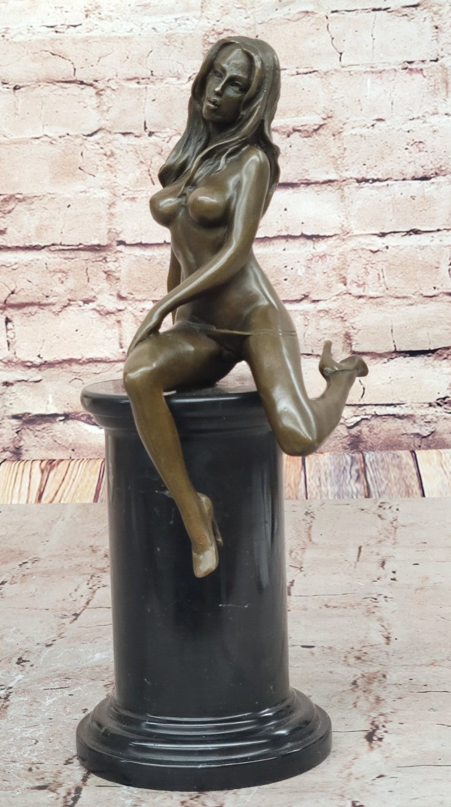 POPULAR BRONZE SCULPTURE NUDE GIRL FRENCH STATUE SIGNED FIGURINE FIGURE DEAL