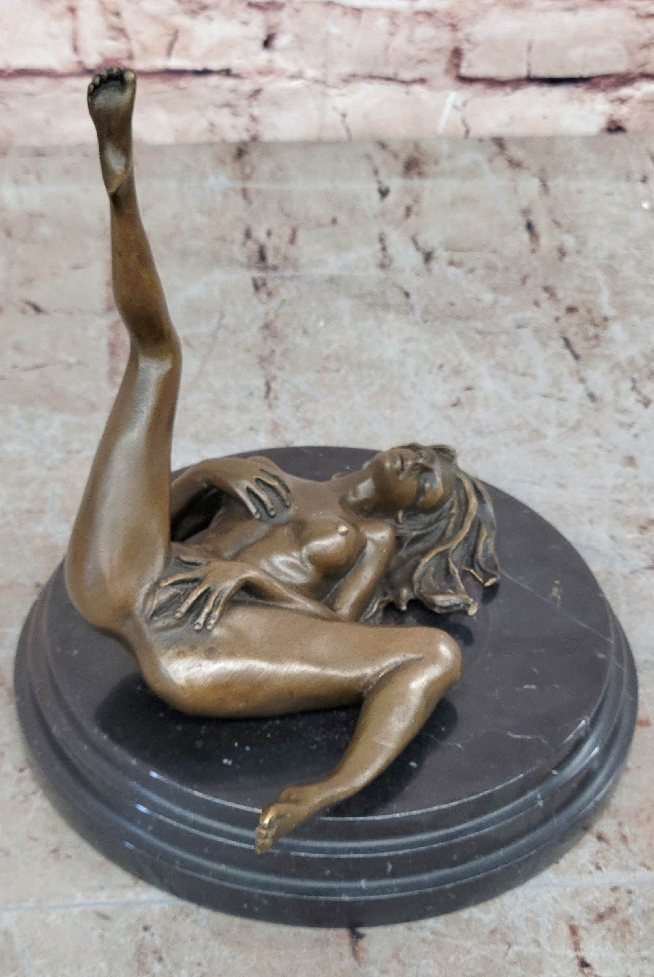 Handcrafted Collectible Erotic Nude Woman Bronze Artwork Figurine Figure Decor